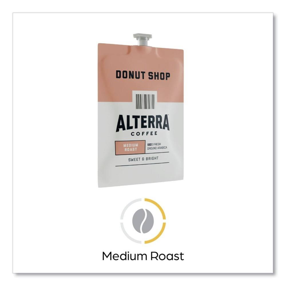 DONUT SHOP  
ALTERRA COFFEE  
MEDIUM ROAST  
100% FRESH GROUND ARABICA  
SWEET & BRIGHT  

Medium Roast