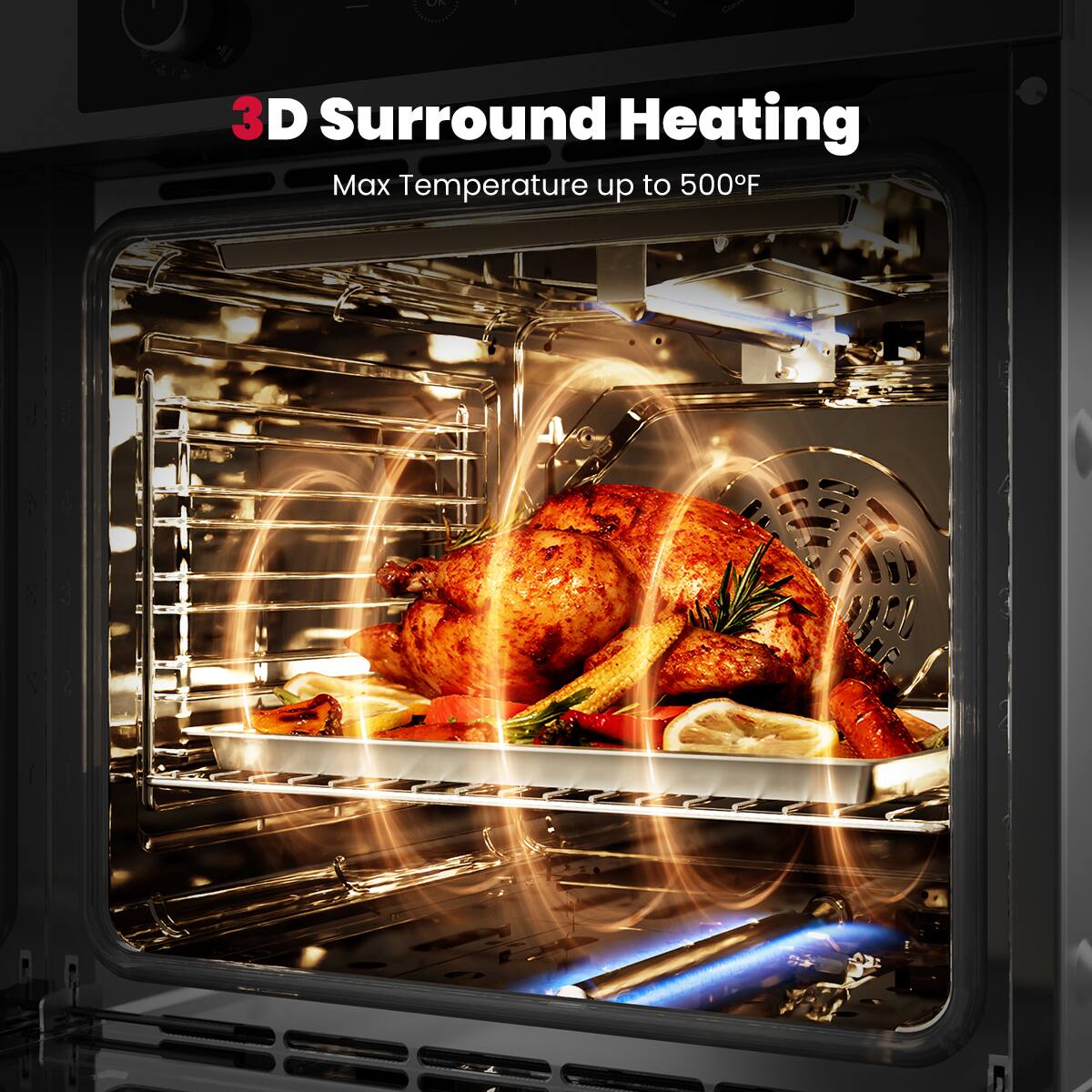 3D Surround Heating  
Max Temperature up to 500°F