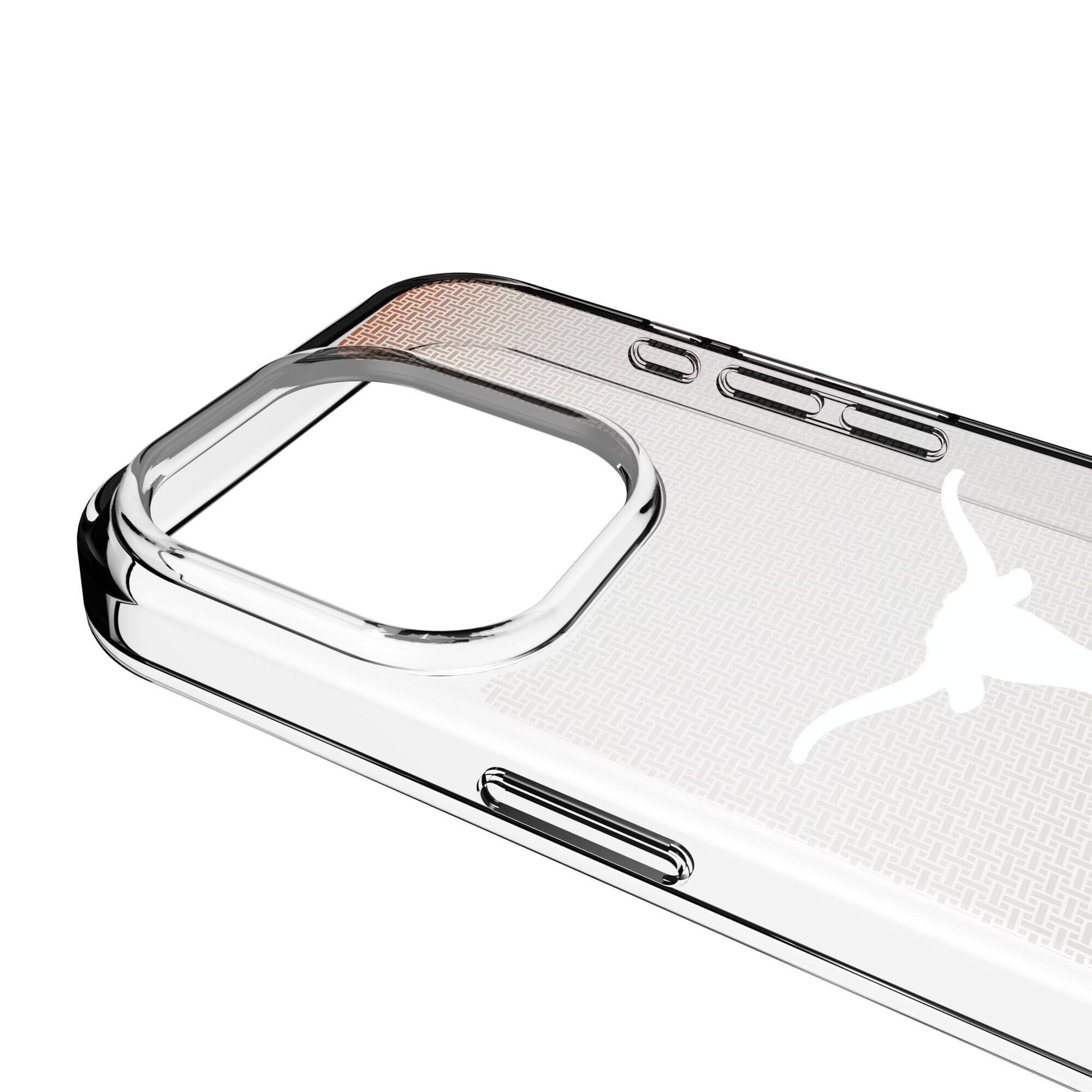 Alt View 2. Keyscaper - Texas Longhorns Linen Logo iPhone Clear Case - 16 - Multicolor.