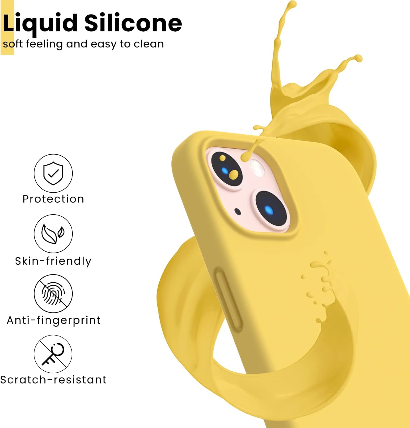 Liquid Silicone, soft feeling and easy to clean, Protection, Skin-friendly, Anti-fingerprint, Scratch-resistant