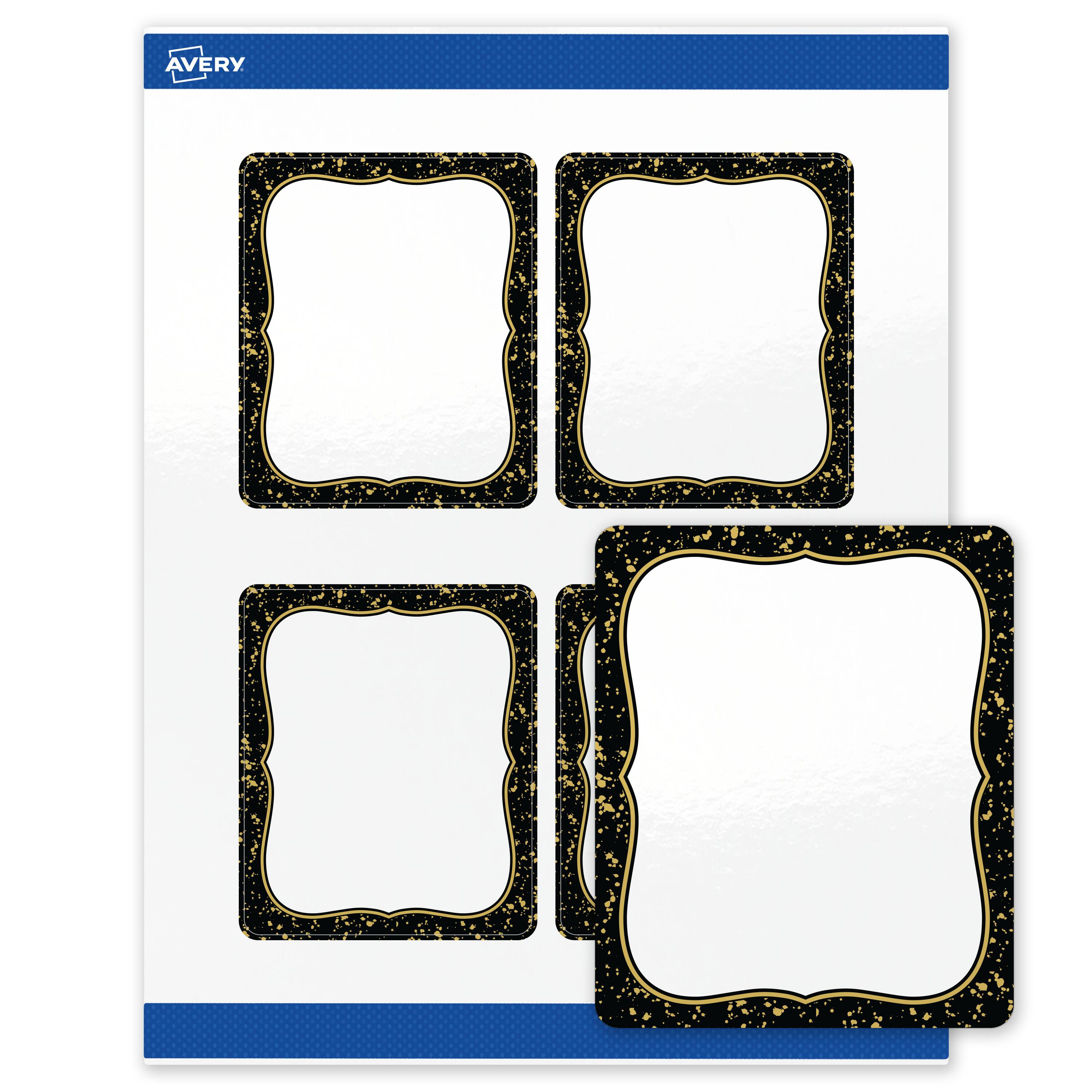 "Avery - Labels, 4"" x 3-1/3"", Glossy Black/Gold Specs - White" price history on PriceWatchPro
