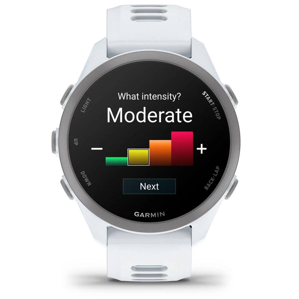 What intensity? LIGHT START-STOP Moderate UP + LAP DOWN Next BACK-LAP GARMIN