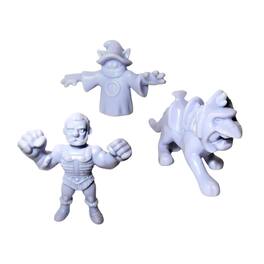 Nerd Block - Masters of the Universe M.U.S.C.L.E. Mini Figure 3-Pack: Orko, Battlecat, Fisto - Purple