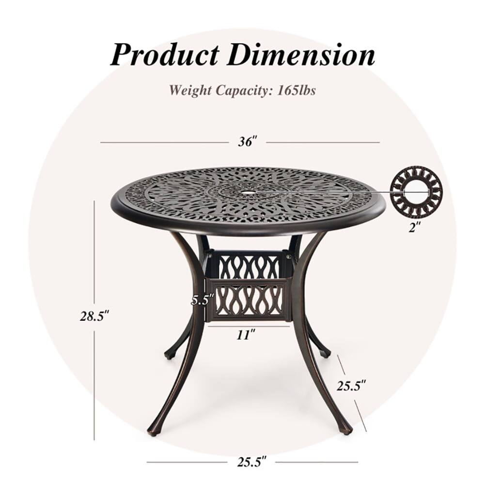 Product Dimension Weight Capacity: 165lbs  
36" 2" 28.5" 5.5" 11" 25.5" 25.5"