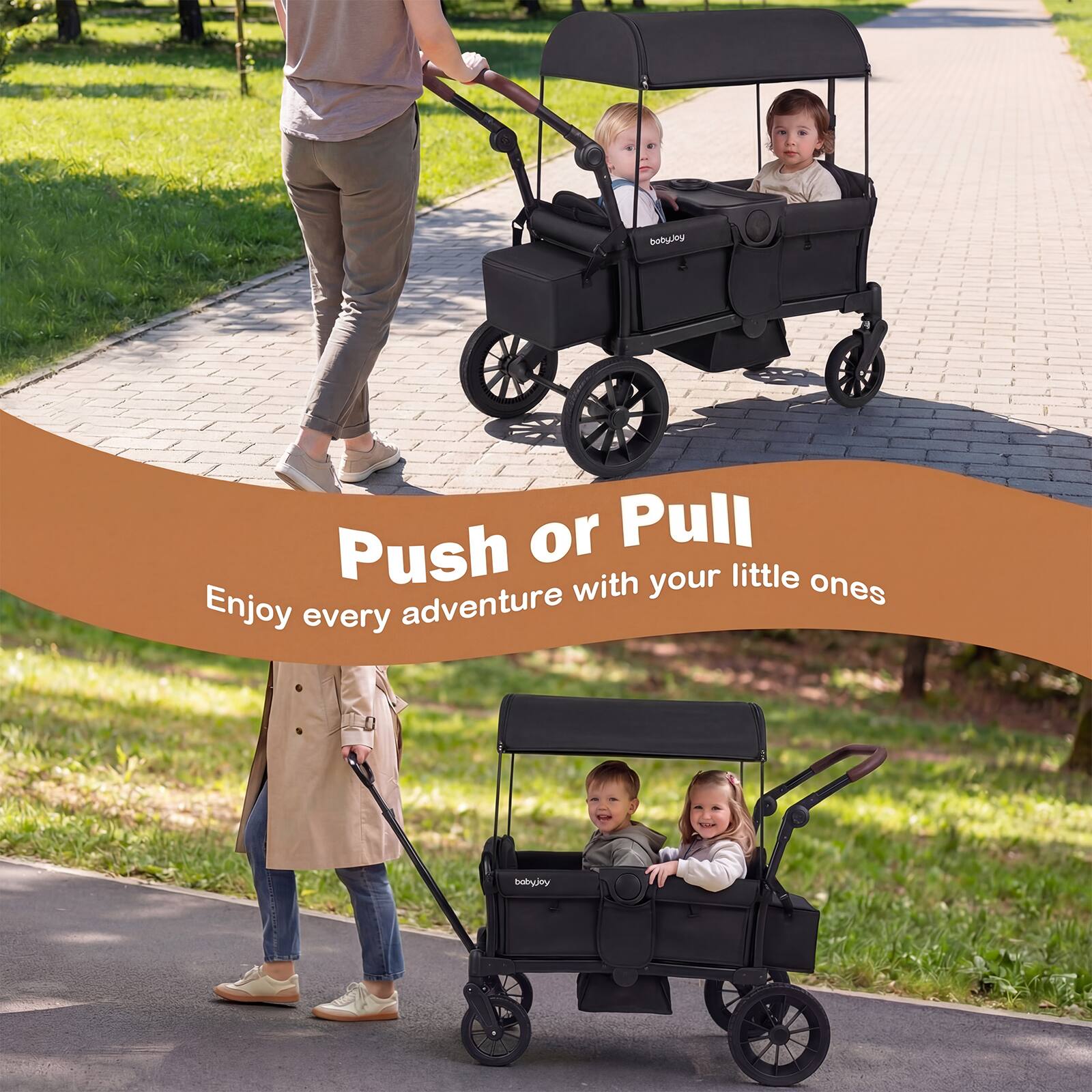 Push or Pull  
Enjoy every adventure with your little ones