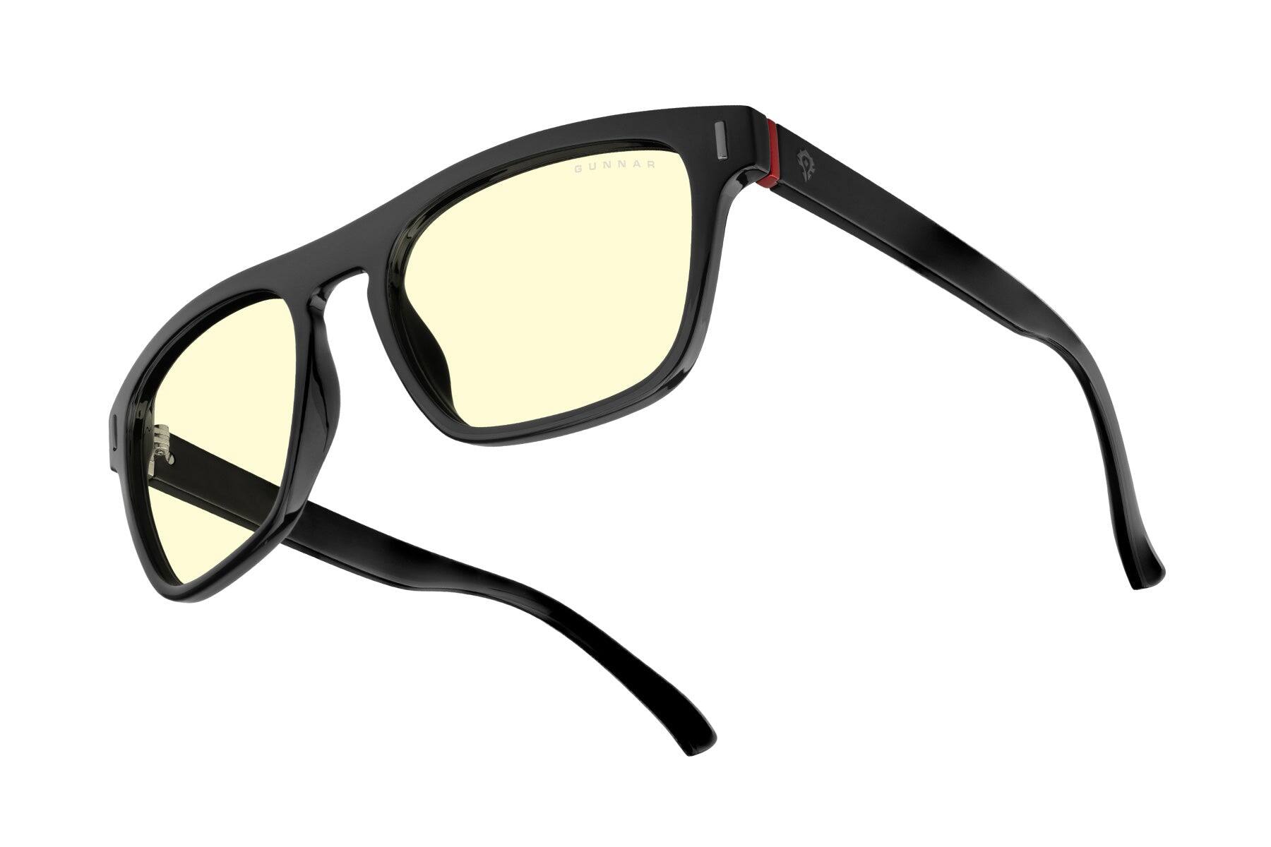 GUNNAR - Gaming Glasses - World of Warcraft Horde Edition, Amber Lens - Blue Light Blocking, Relieve Dry Eye - Onyx