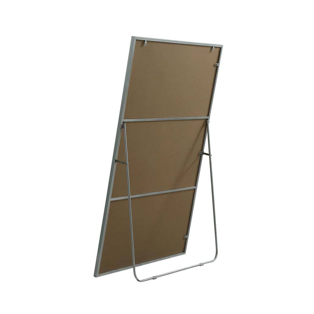 Alt View 1. Elegant Decor - Metal Frame Rectangle Full Length Mirror 36x60 Inch in Silver - Silver.