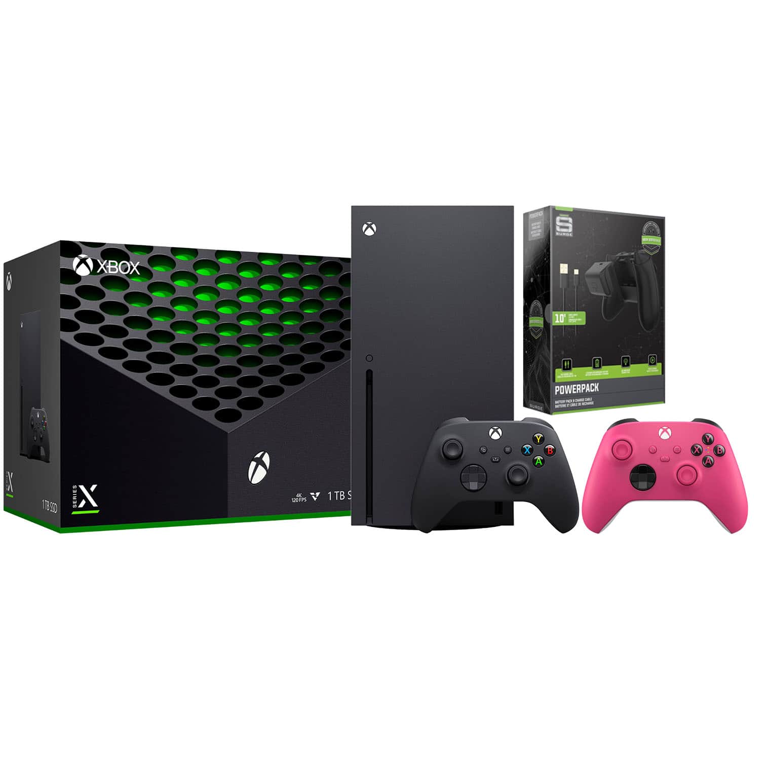 Xbox Series X 1TB Disc Console with Extra Controller and Battery Pack Bundle