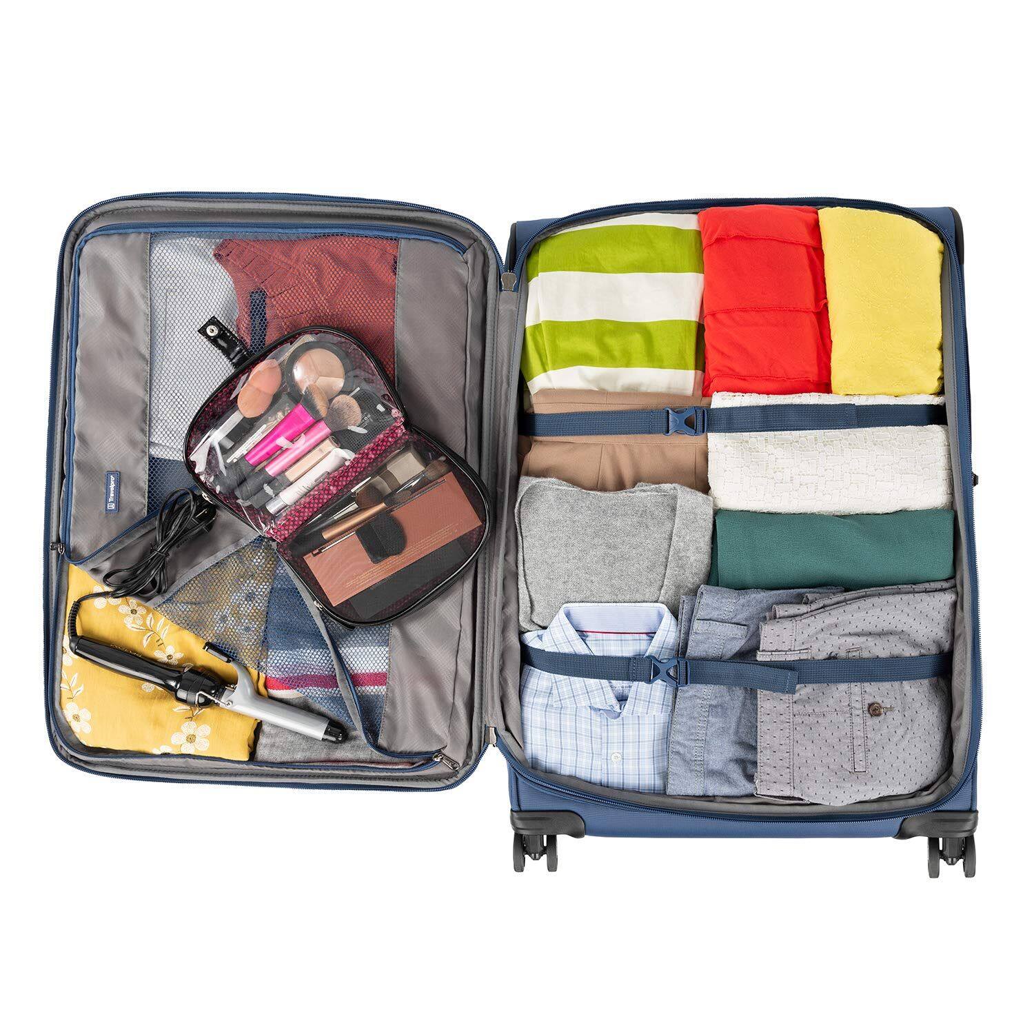 Back. Travelpro - Travelpro Tourlite Softside Expandable Luggage 29" Checked Spinner - Blue.