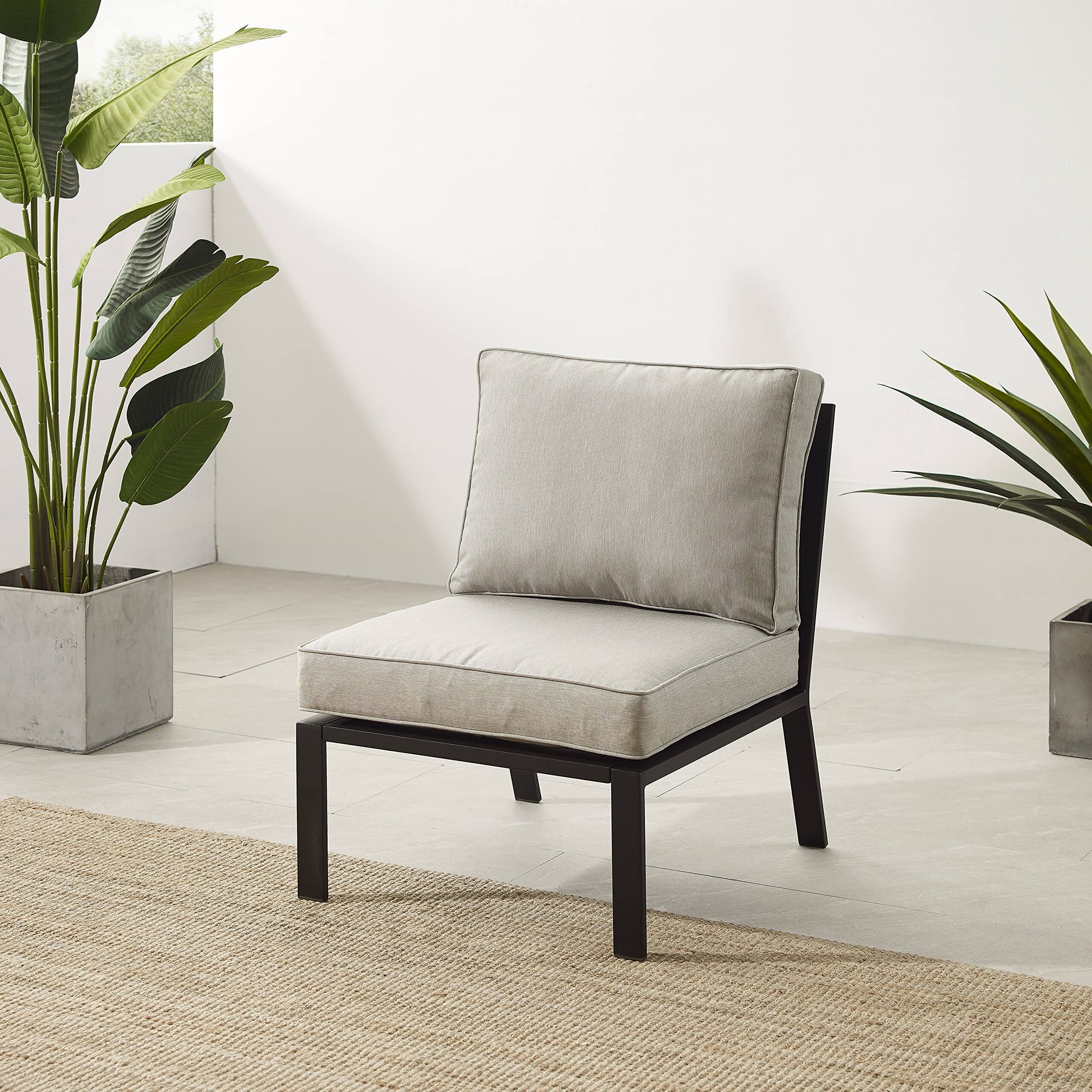 Alt View 1. Crosley Furniture - Clark Armless Outdoor Sectional Chair - Taupe.
