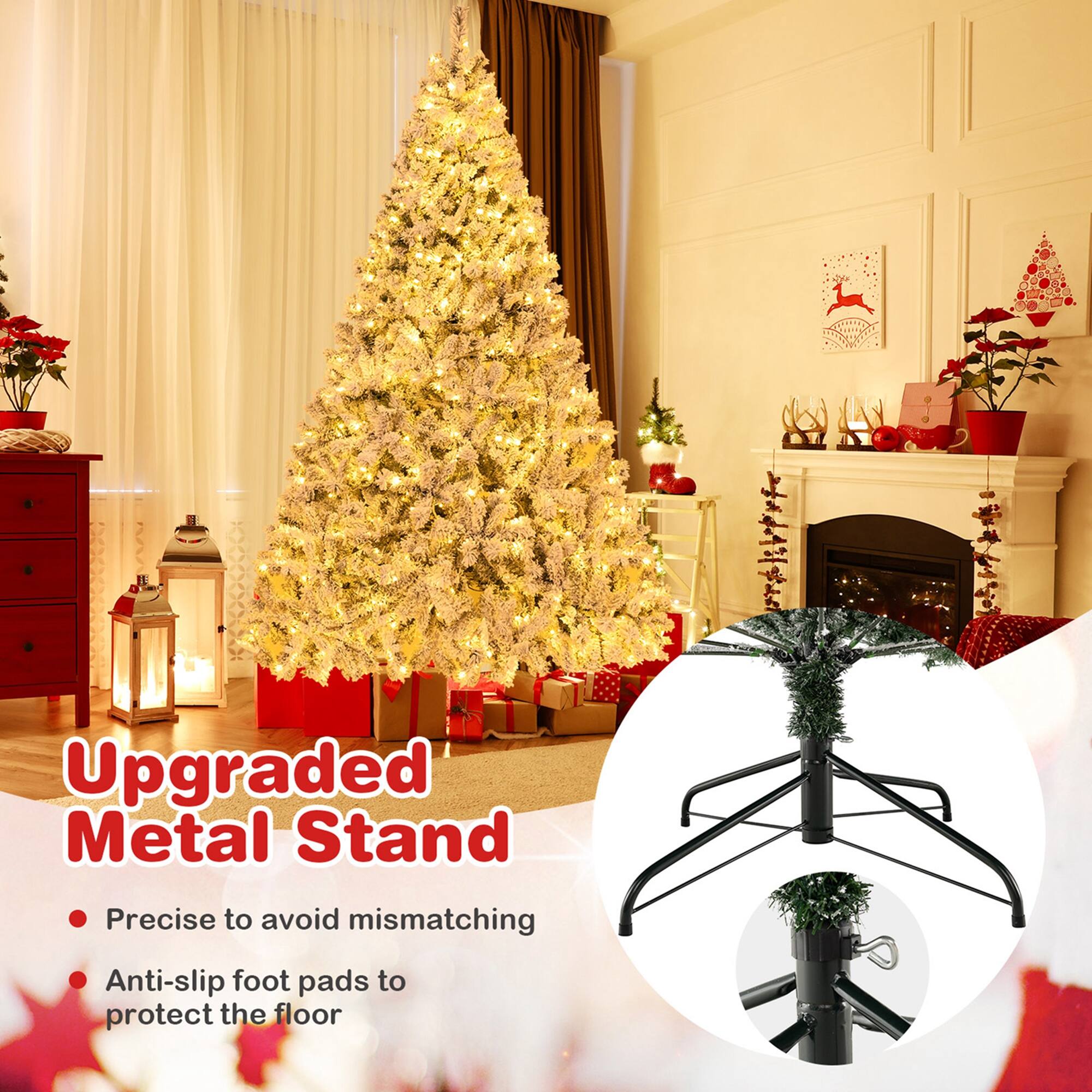 Upgraded Metal Stand Precise to avoid mismatching Anti-slip foot pads to protect the floor
