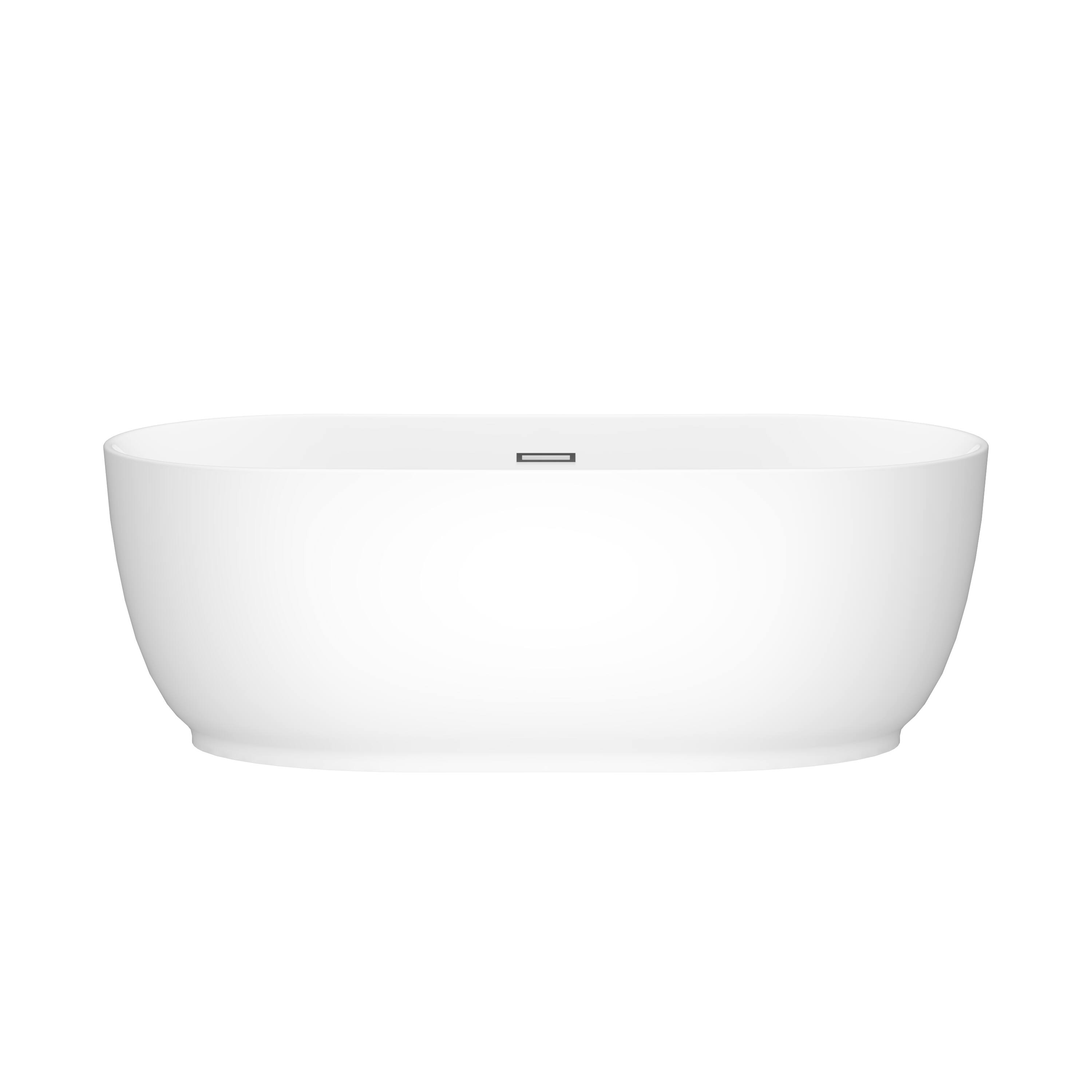 Alt View 9. WELLFOR - Lyra 67 in. x 31.5 in. Pure Virgin Acrylic Oval Freestanding Soaking Bathtub with Drain and Overflow - White.