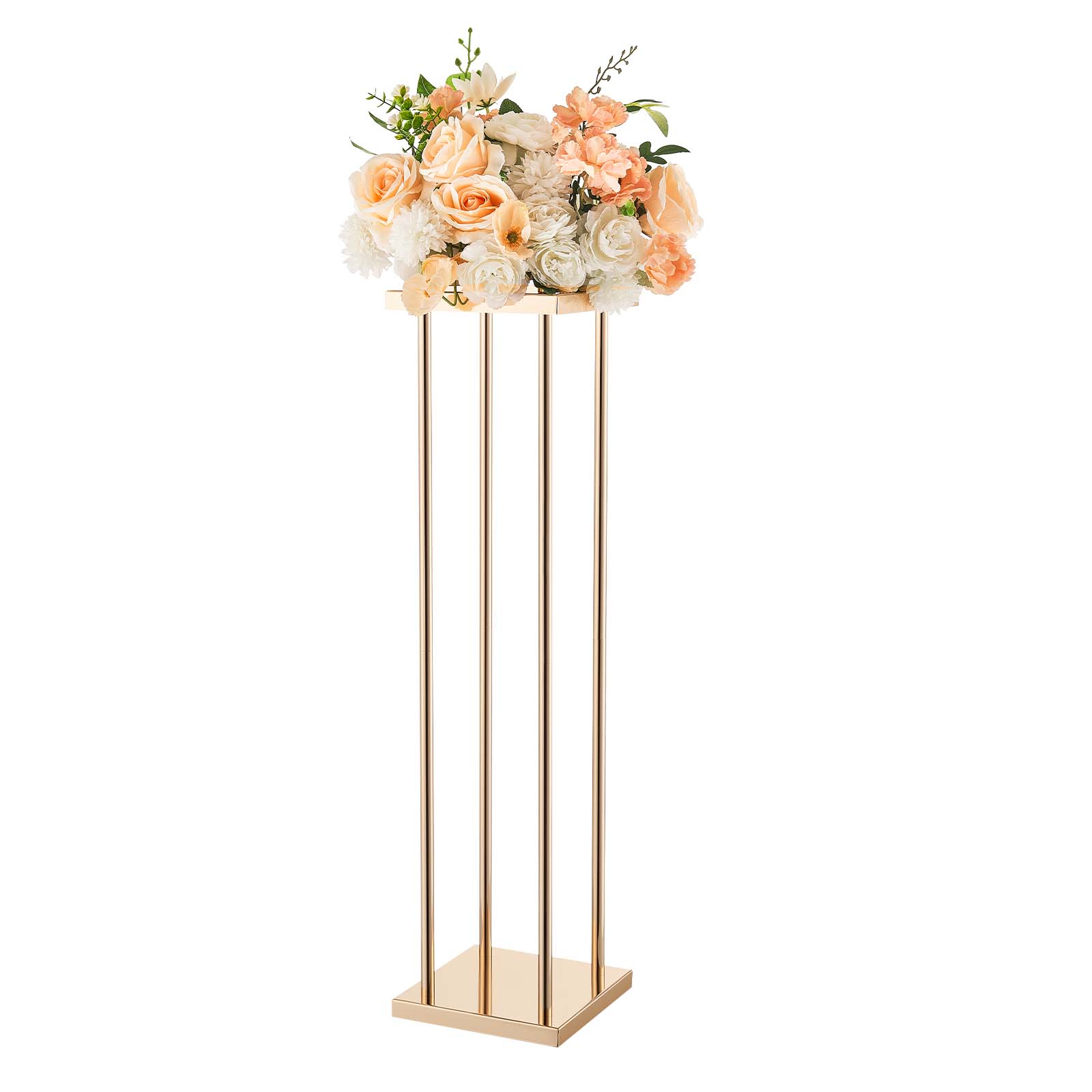 Alt View 5. VEVOR - Wedding Flower Stand, 10PCS 31.5-inch Column Flower Stand, Floral Stands with Metal Laminate, Cylindrical Cubic Floral - French Gold.