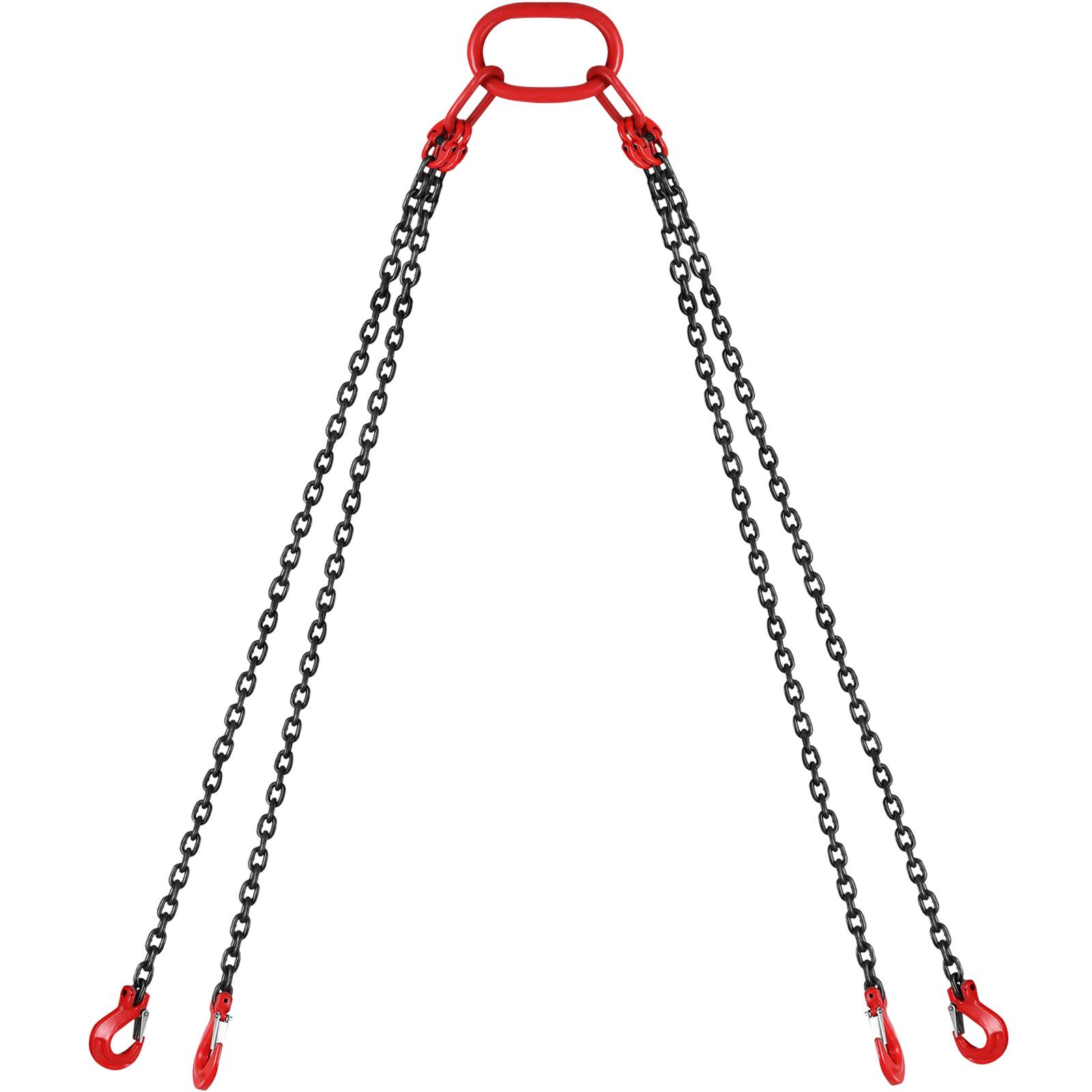 Alt View 5. VEVOR - Chain Sling, 5/16 inch x 10 ft Lifting Chains with Hooks, G80 Engine Chain Hoist Lifts - Black + Red.
