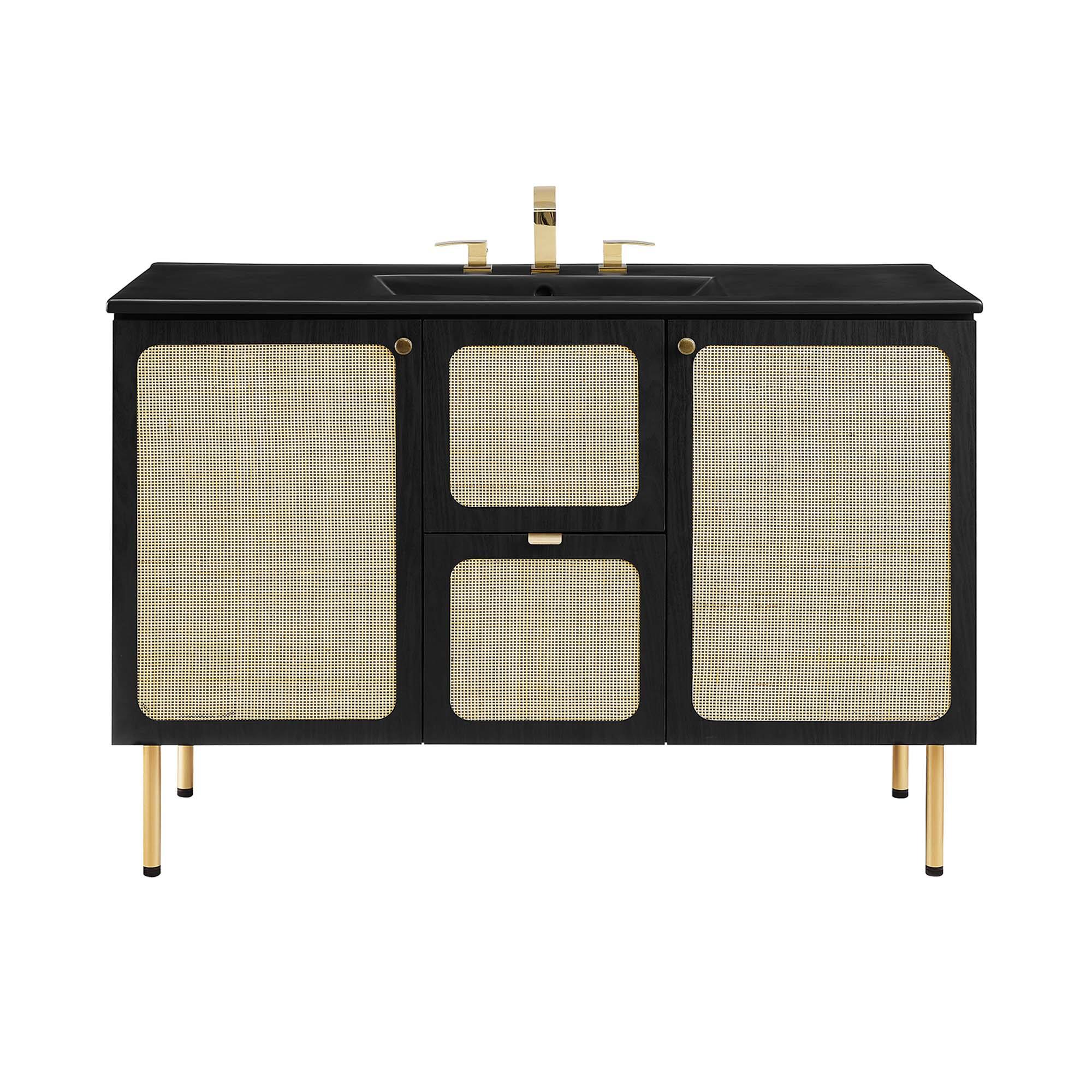 Alt View 8. Modway - Chaucer Bathroom Vanity with Black Basin Included by Modway - Black Black.
