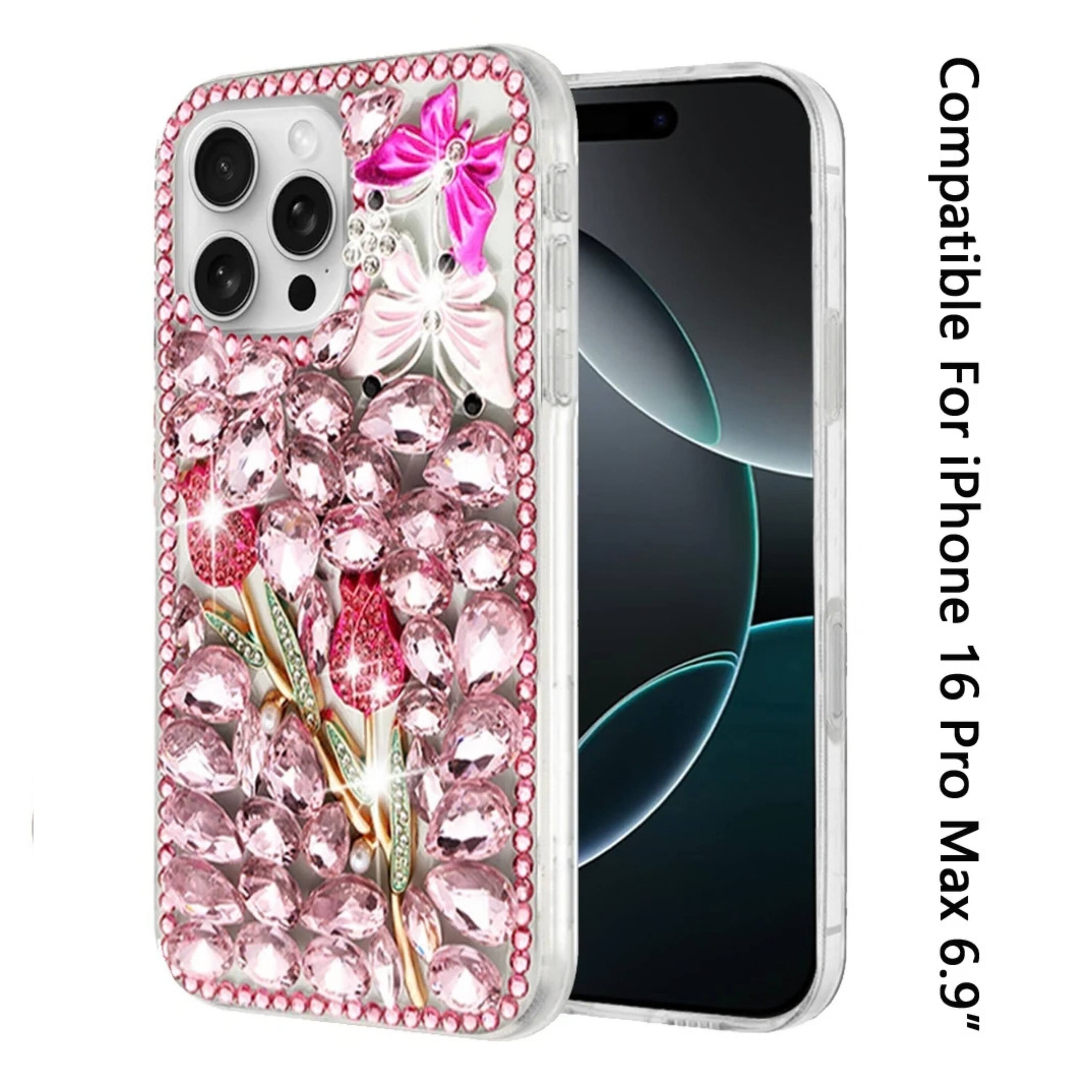 Kitcheniva Full Diamond 3D Jewel Ornament Phone Case With Tempered ...