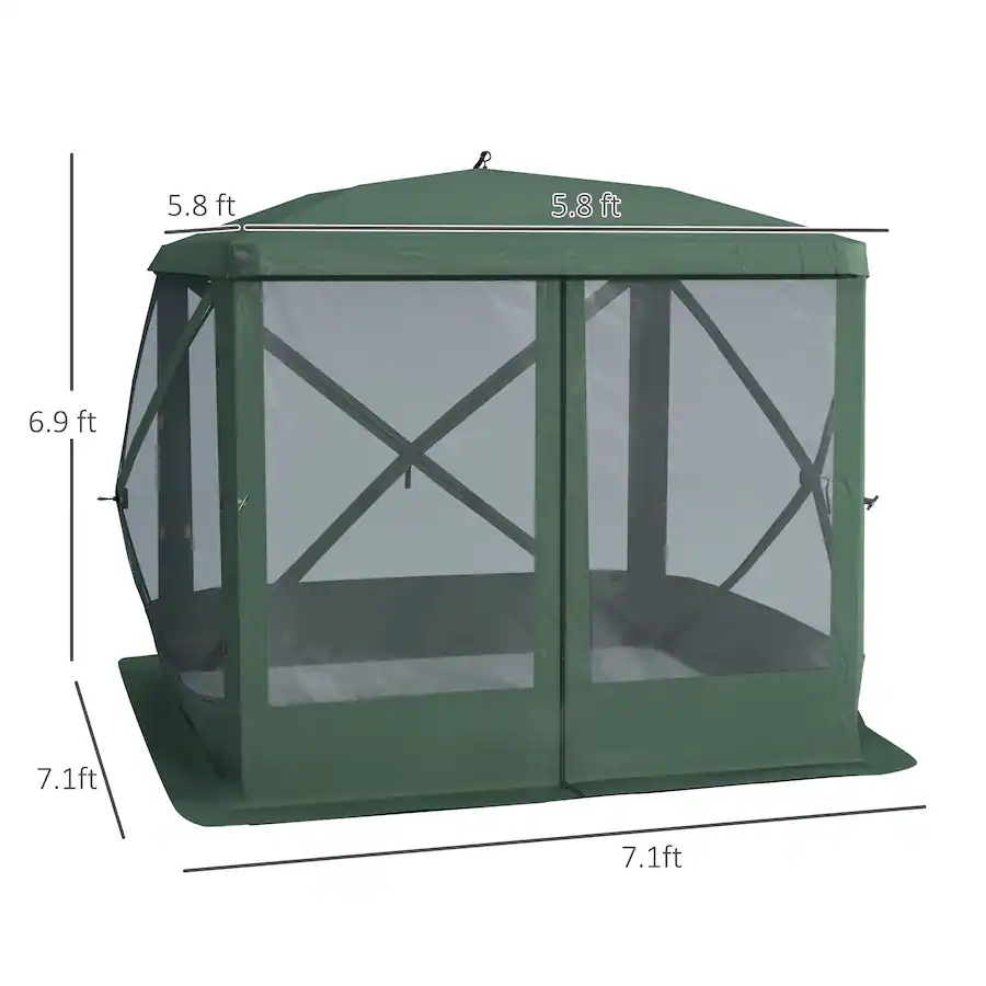 Outsunny Pop Up Camping Canopy Gazebo Screen Shelter Tent with Single ...