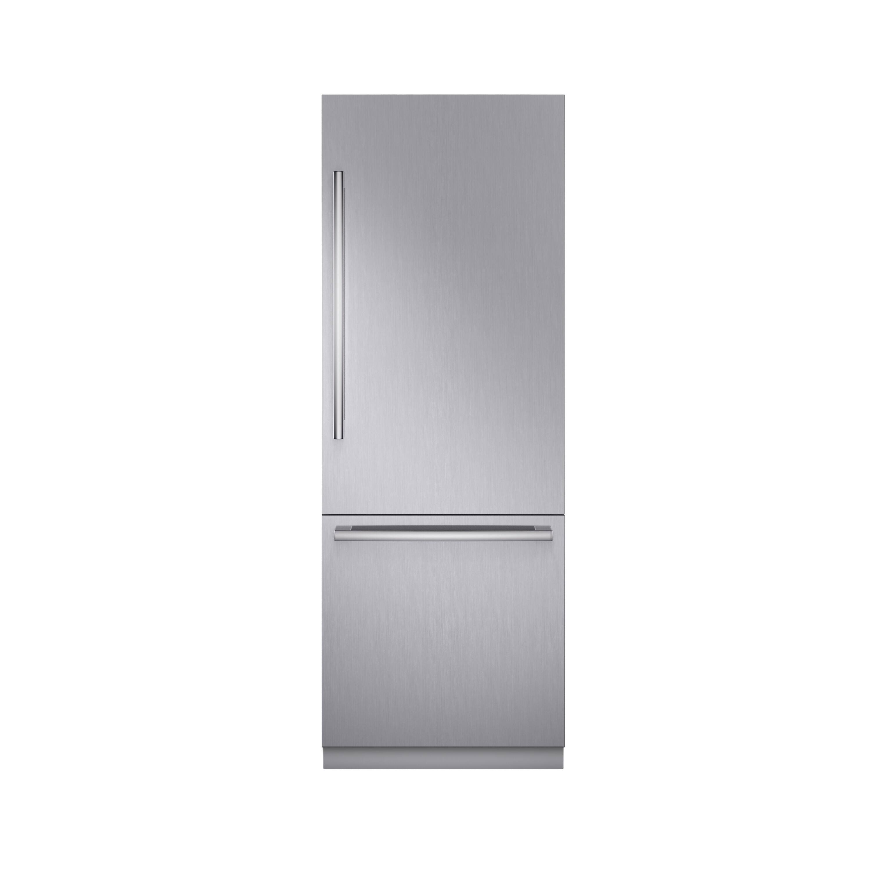 Front. Bosch - Benchmark Series 16.5 Cu. Ft. Bottom-Freezer Counter-Depth Smart Refrigerator - Stainless Steel.
