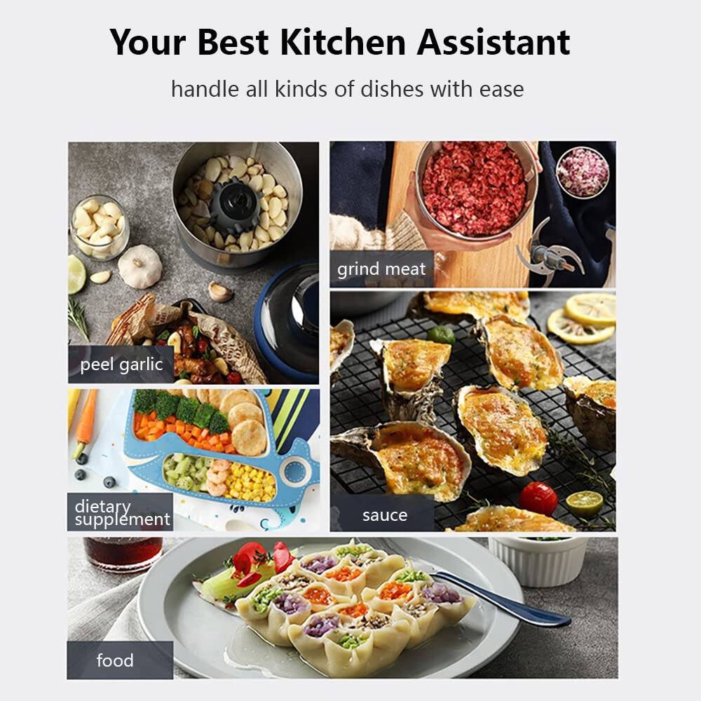 Your Best Kitchen Assistant  
handle all kinds of dishes with ease  

- grind meat  
- peel garlic  
- dietary supplement  
- sauce  
- food