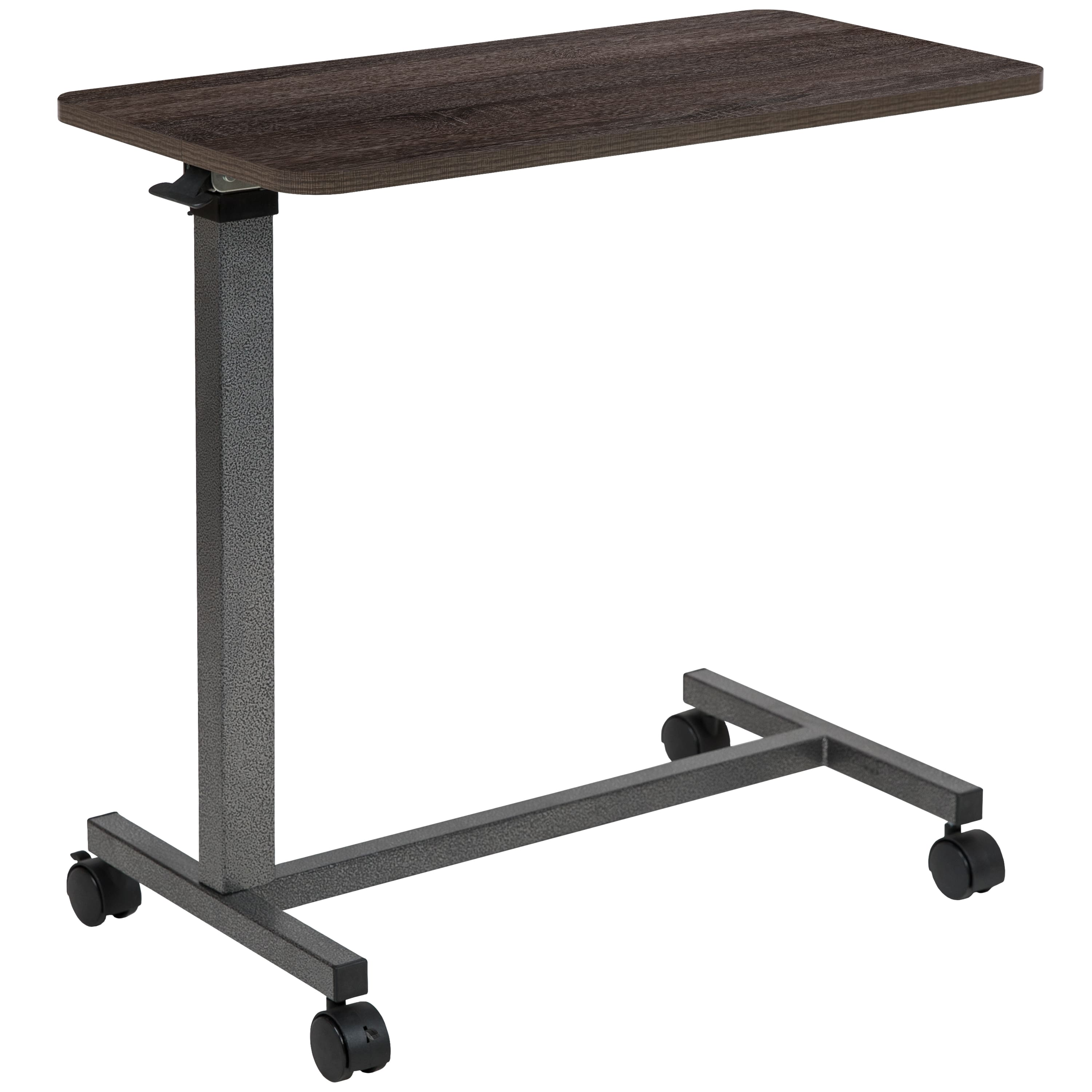 Emma + Oliver - Adjustable Overbed Table with Wheels for Home and Hospital - Oak