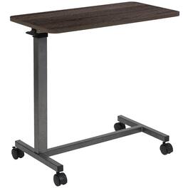 Emma + Oliver - Adjustable Overbed Table with Wheels for Home and Hospital - Oak