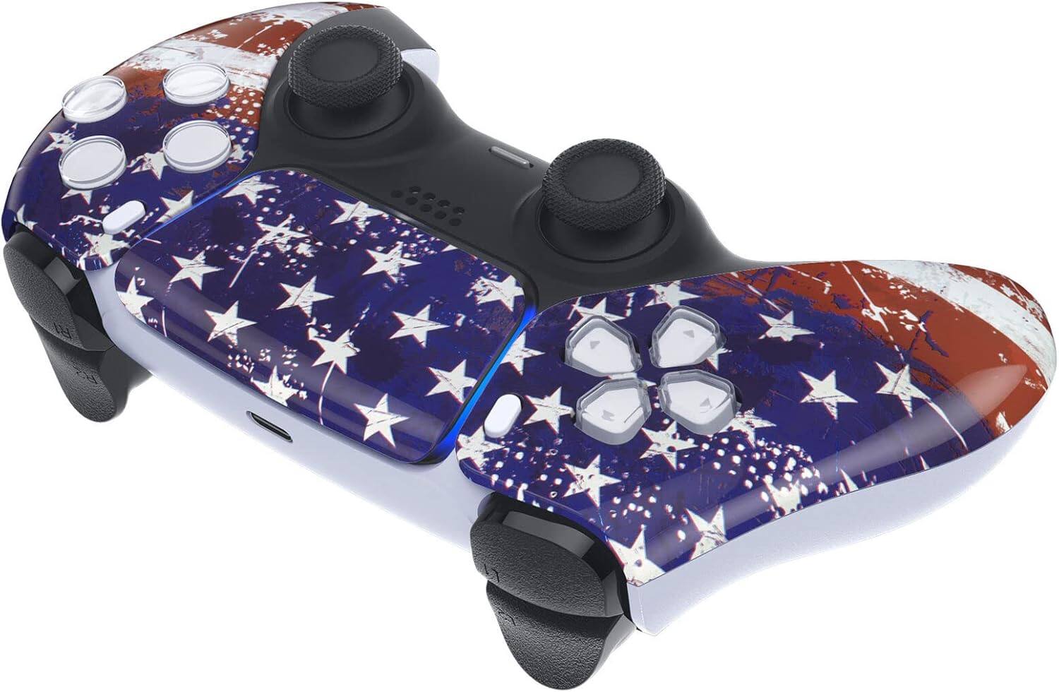 Back. ProControllers - Custom Wireless Controller for PS5 - US Flag.