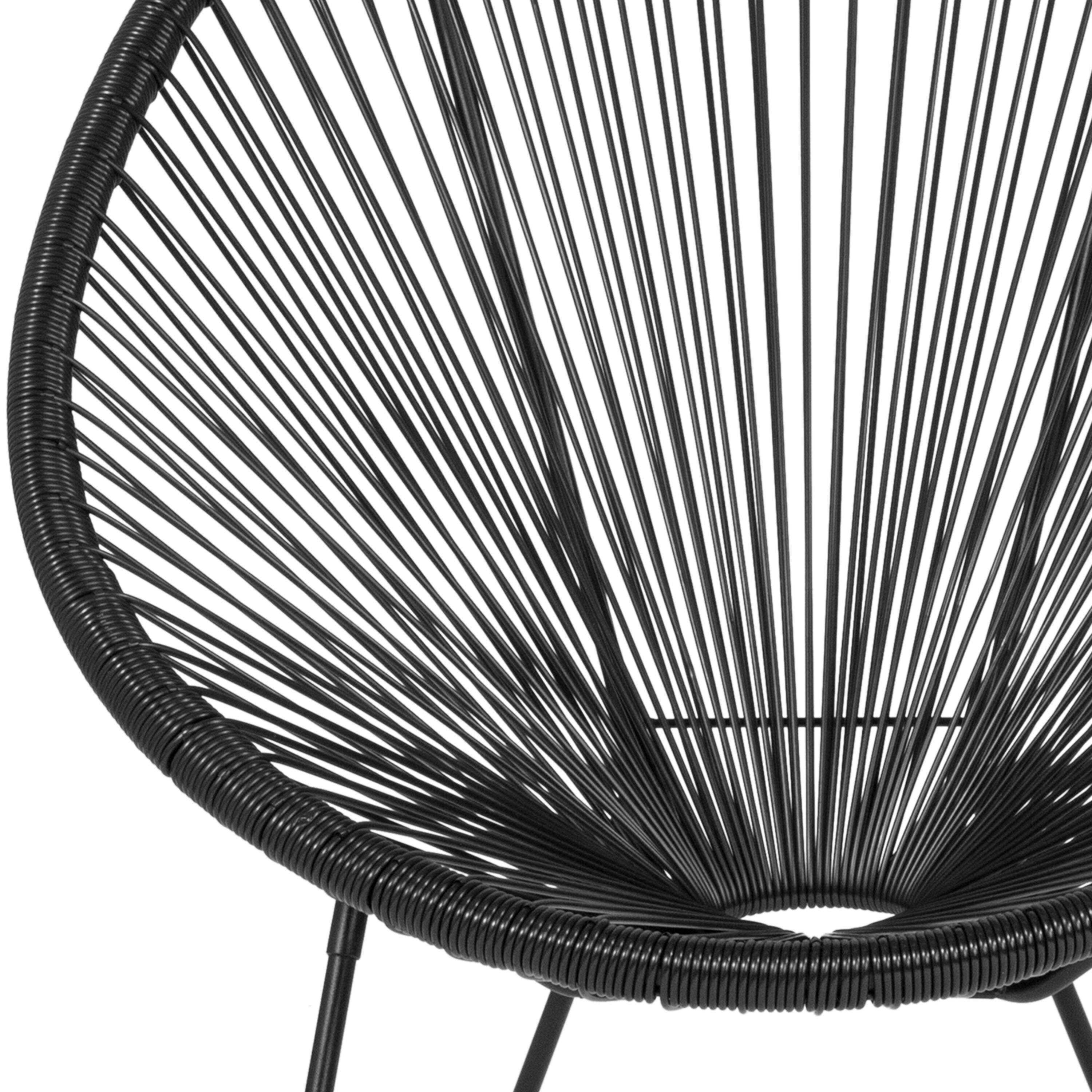 Alt View 9. Emma + Oliver - Papasan Bungee Lounge Chair - Black.