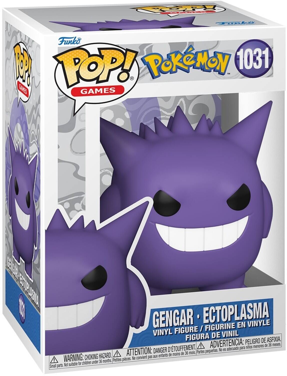 HOPPY Tuoka Funko.  POP! PoKMON 1031 TM A GAMES GAMES R STOPLASMA 1E GENGAR ECTOPLASMA FIGURINE EN VINYLE FIGURE / VINYL DE VINIL FIGURA PELIGRO DE ASFIXIA. D'TOUFFEMENT. ADVERTENCIA: para nios menores de 36 meses. DANGER pequeras. No es adecuado HAZARD. ATTENTION: enfants de moins de 36 mois, Partes WARNING: CHOKING Ne convient pas aux under 36 months Petites pieces. Not suitable for children Smal parts.