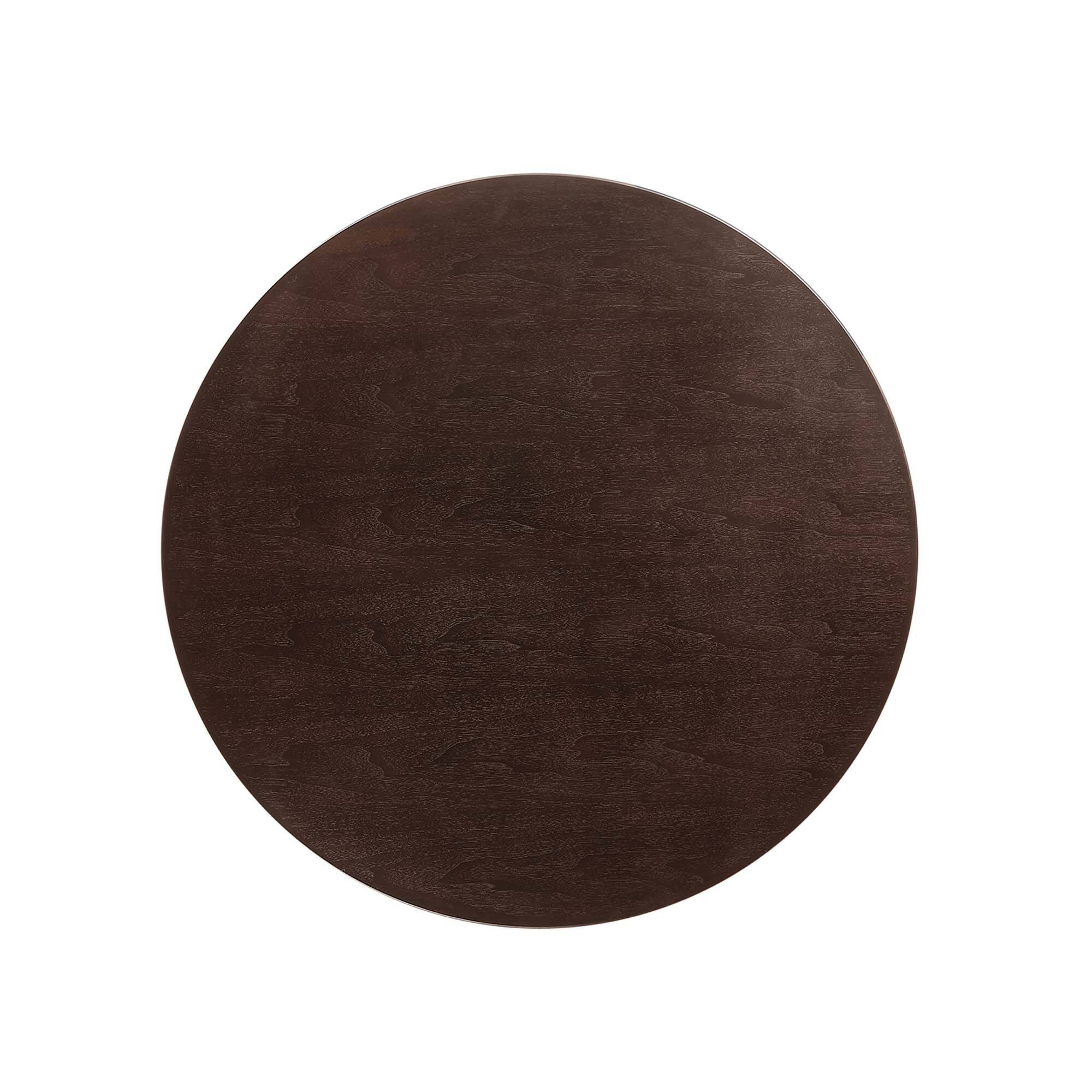 Alt View 2. Modway - Lippa Round 36" Dining Table - Gold Cherry Walnut.