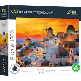 Trefl - Prime Romantic Sunset: Oia, Santorini 1500 Piece Puzzle - Multicolor