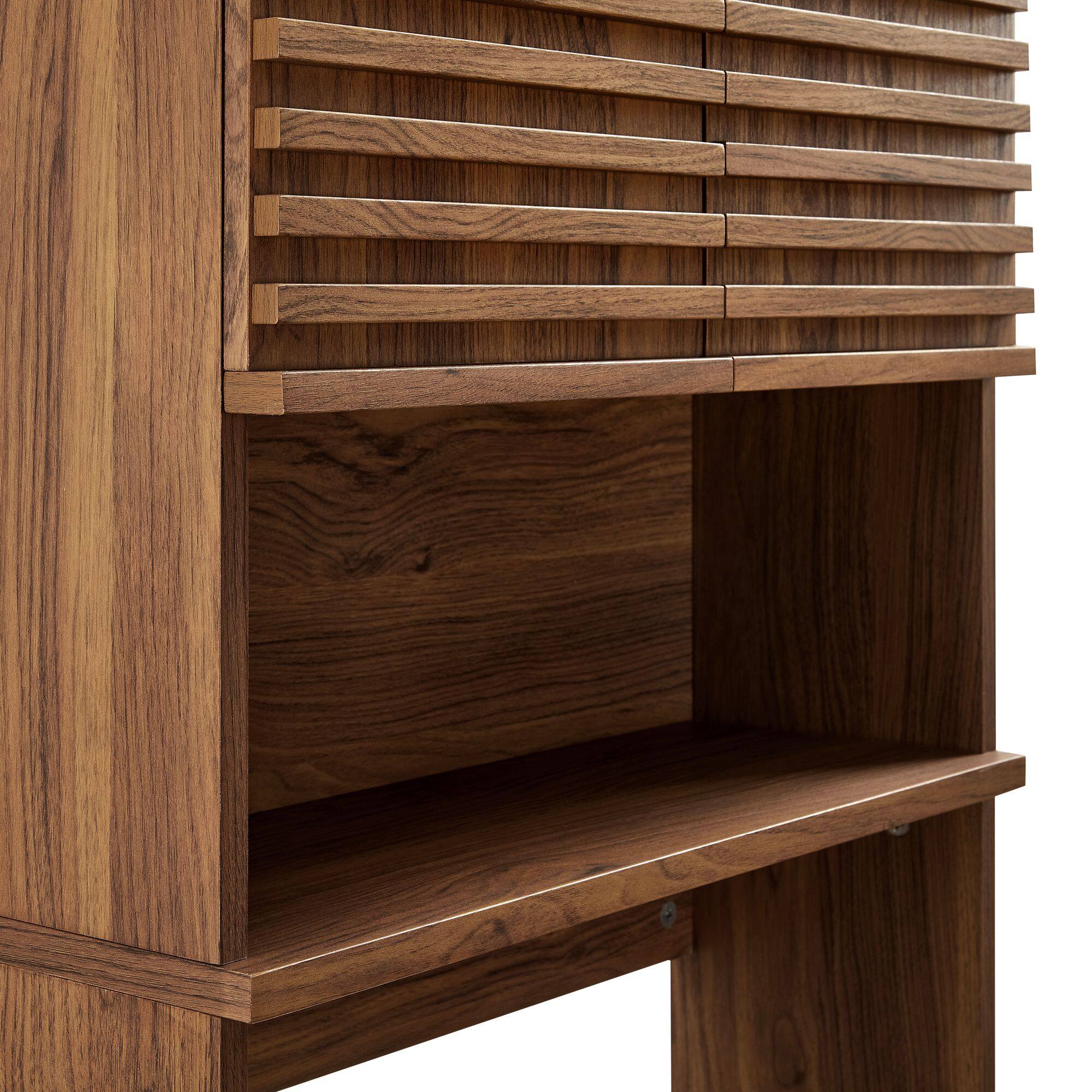Alt View 5. Modway - Render Over the Toilet Bathroom Storage Cabinet by Modway - Walnut.