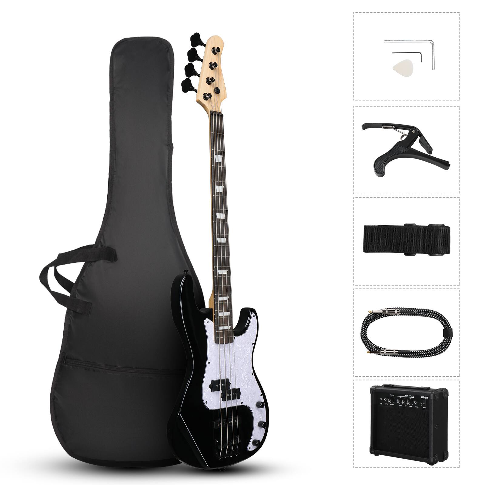 Winado 4 String Electric Bass Guitar, Full Size Right Handed Beginner ...