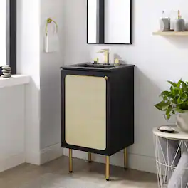 Chaucer Bathroom Vanity with Black Basin Included by Modway - Black Black