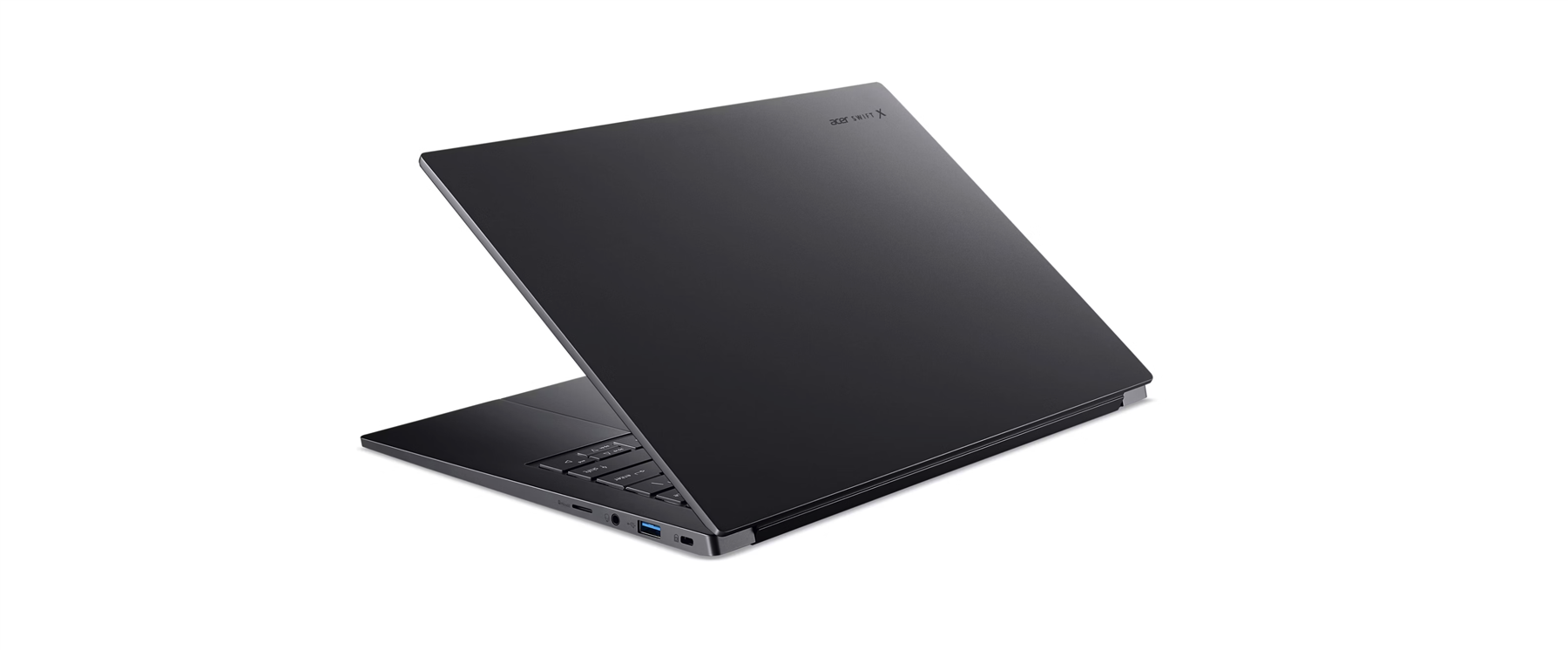 Alt View 3. Acer - Swift X 14 14.5" Core Ultra 9 285H 32GB 1TB SSD RTX 5070 Windows 11 Home - Titanium Gray.