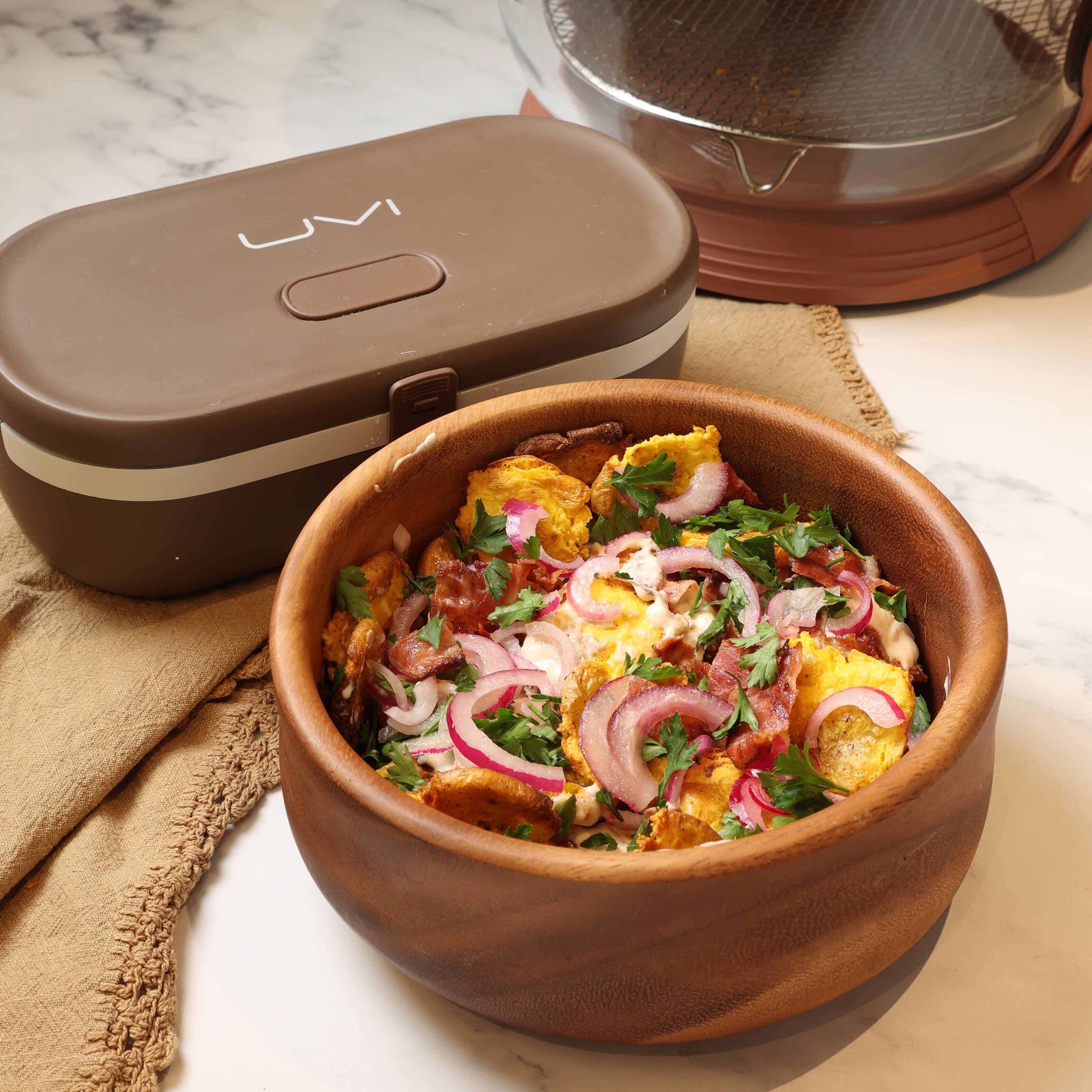 Alt View 7. UVI - UVI Plus Lunchbox – Portable Self-Heating Lunch Box with UV Sanitizer & USB-C Charging - Coffee Bean.