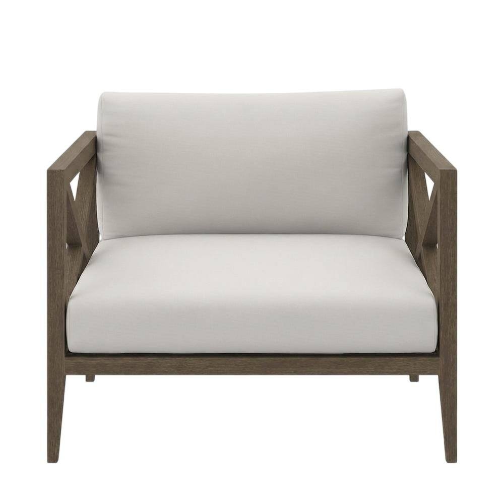 Back. Outdoor Escape - Teak Outdoor Patio Armchair With Wide Armrests And Durable Build - Gray.