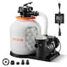 VEVOR - FlashPure Sand Filter Pump, 16 in for Above Ground Pool, 1 HP 4400 GPH, Swimming Pool Filter System with Timer - White