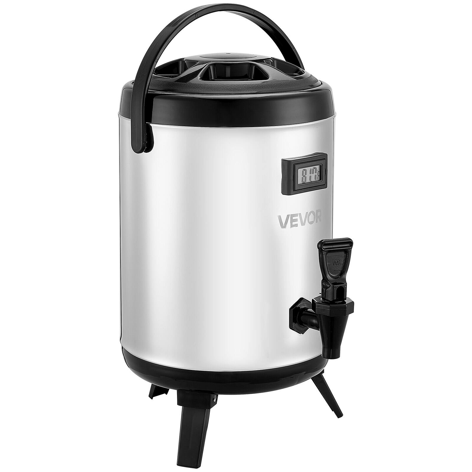 Alt View 5. VEVOR - Insulated Beverage Dispenser, 1.5 Gal/6L Stainless Steel Thermal Drink Server with Spigot & Temp Display, for Tea Coffee - Silver.