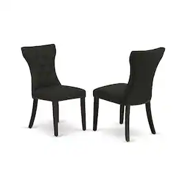 East West Furniture - Dining Room Set Wirebrushed Black - Brown