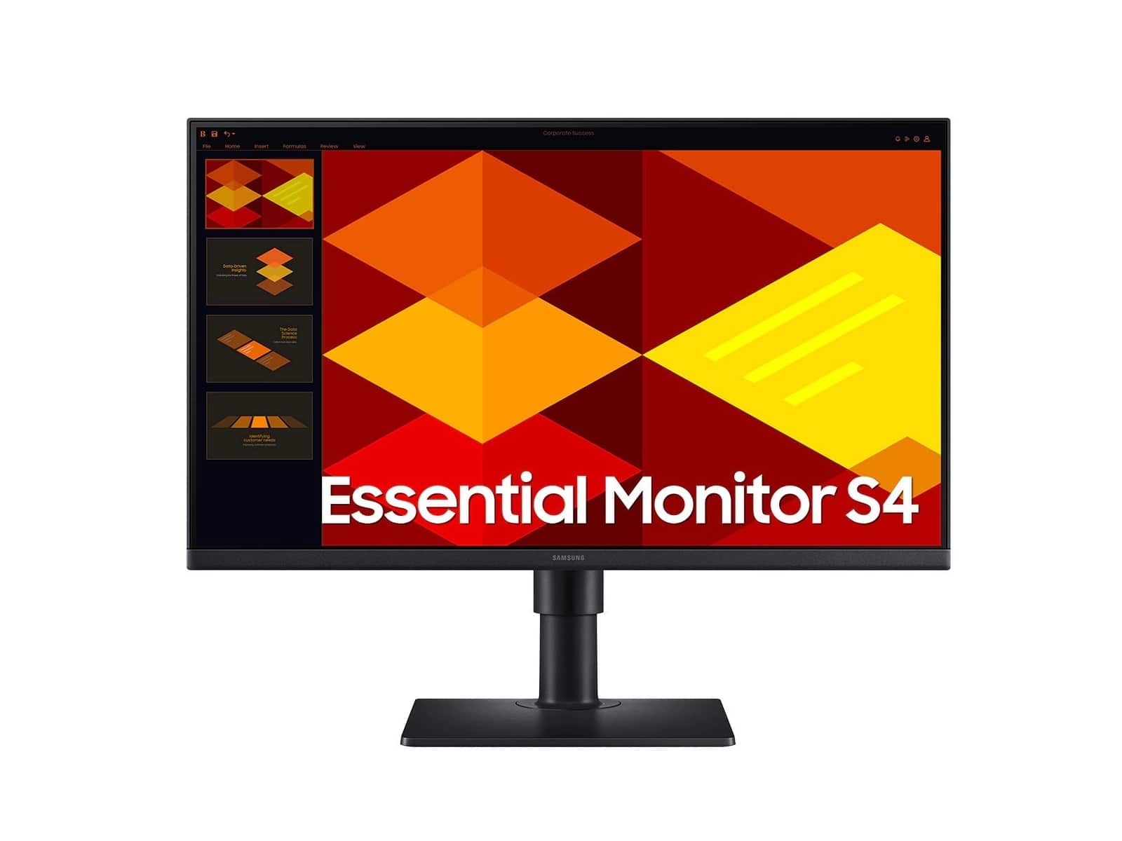Samsung - 24" (S40GD) IPS FHD Borderless Business Monitor (DisplayPort, HDMI, USB) - Black - Front_Zoom