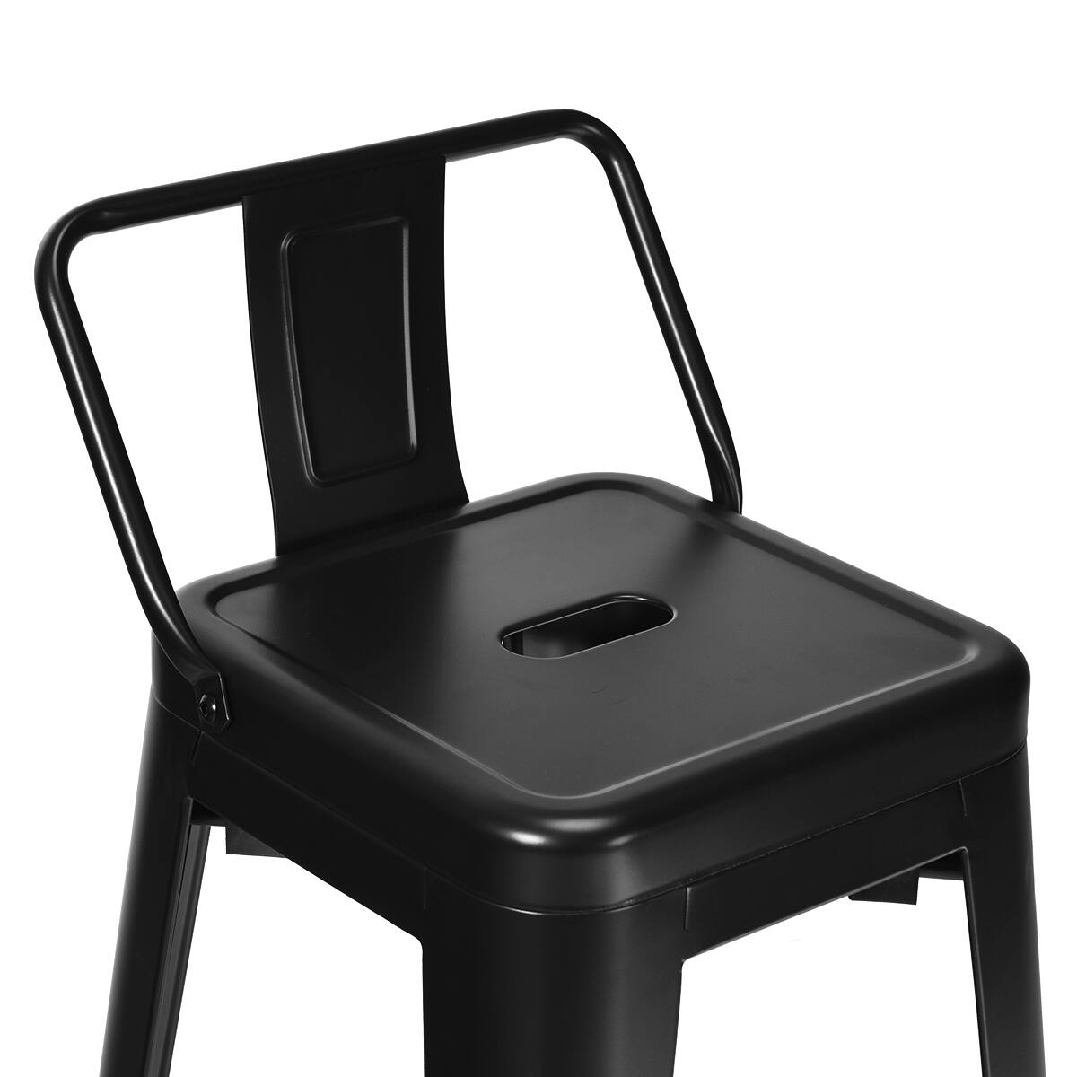 Alt View 7. Costway - Costway Set of 4 Metal Bar Stools 30" Bar Height Barstools Industrial w/ Low Back - Black.