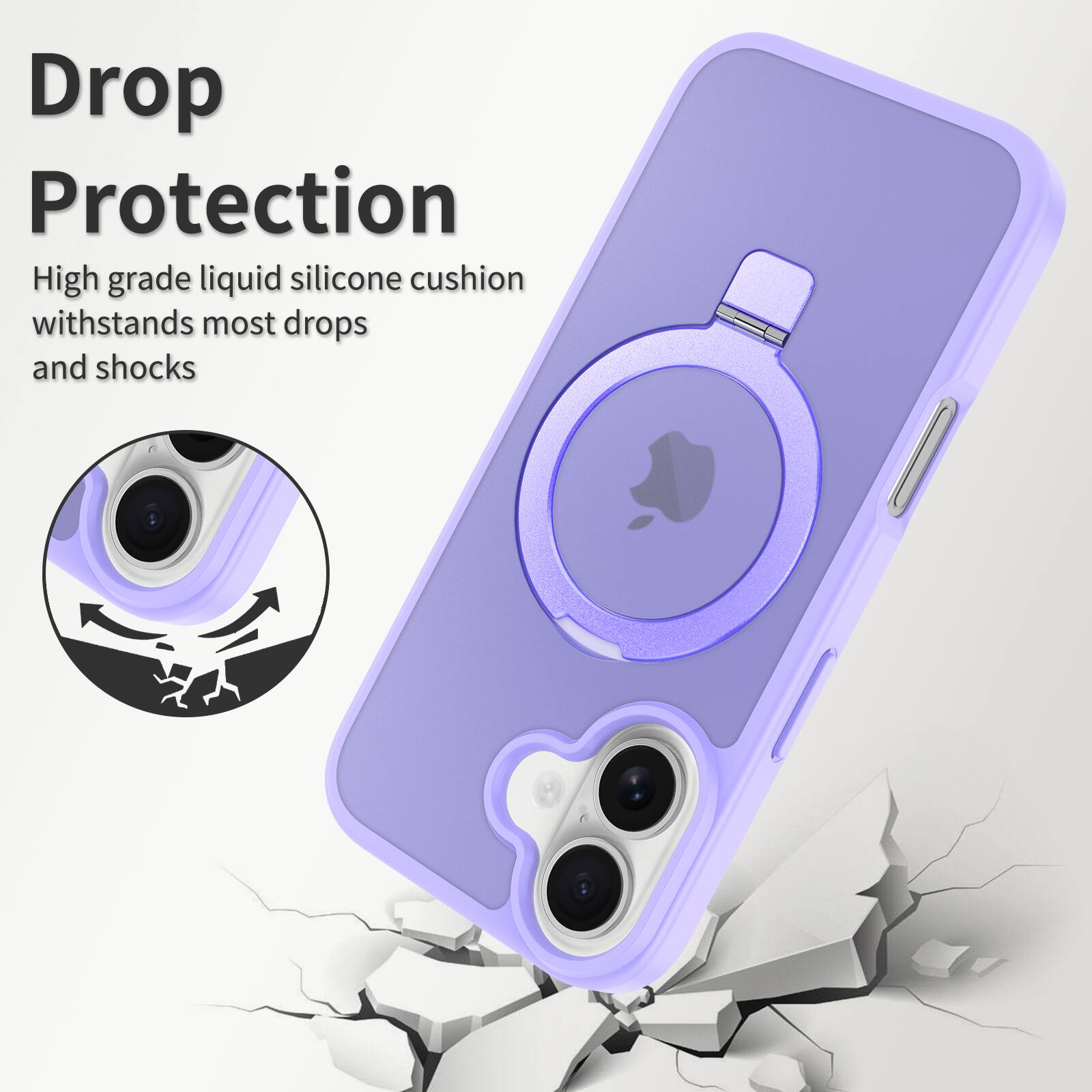 Drop Protection

High grade liquid silicone cushion withstands most drops and shocks