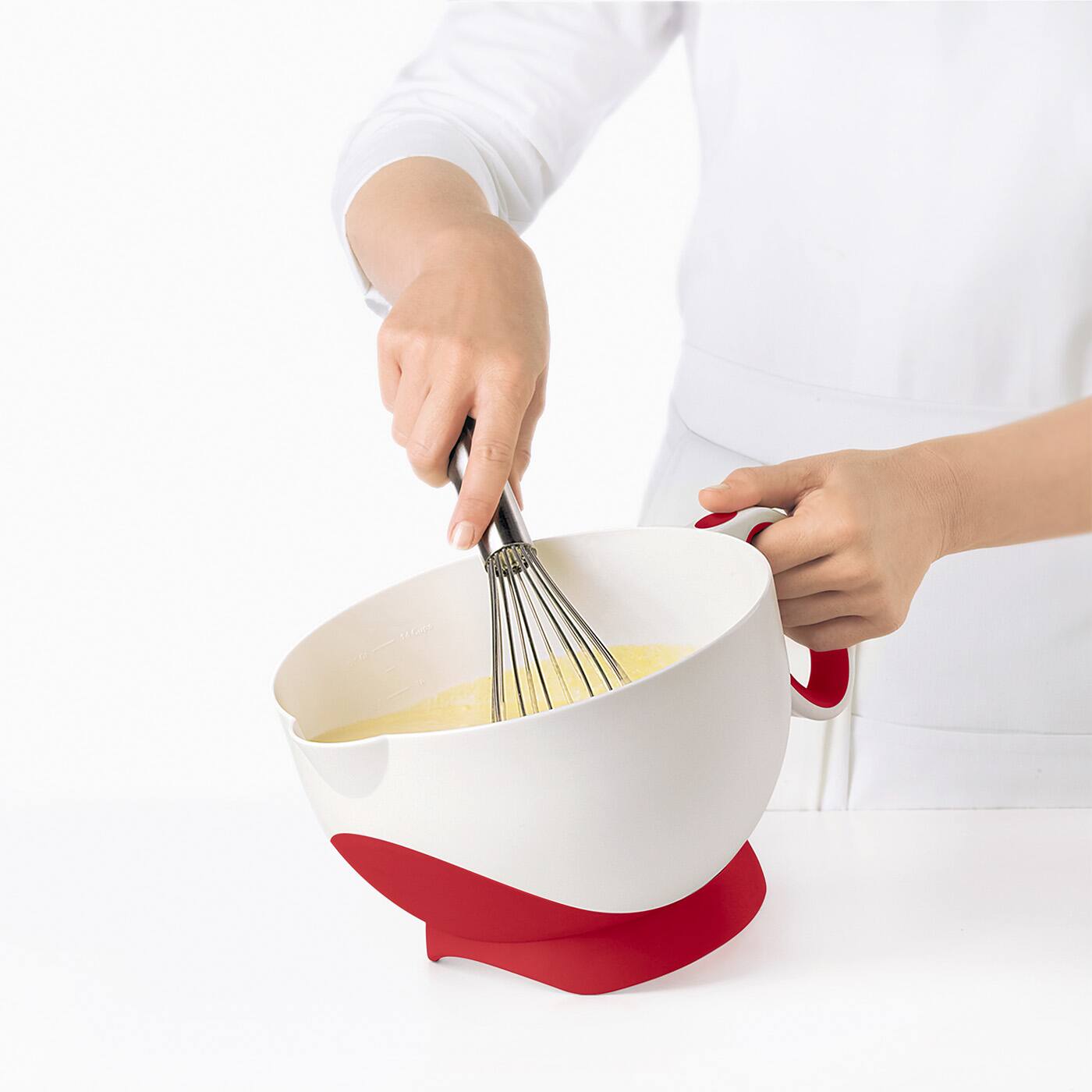 Alt View 2. Cuisipro - Deluxe Batter Bowl Mixing With Handle And Measurements - Red.