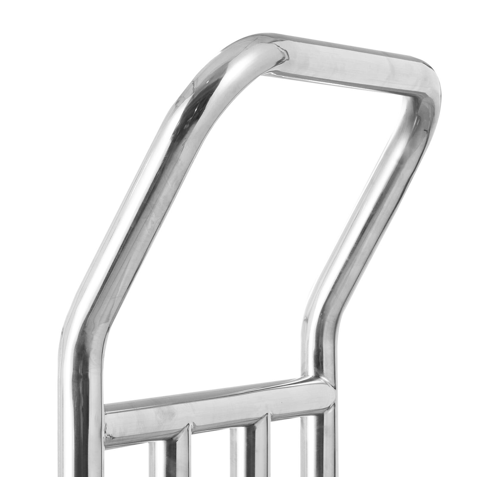 Back. LOVMOR - Hotel Luggage Cart, 750-Lb Platform Truck with Removable Front Frame - Silver.
