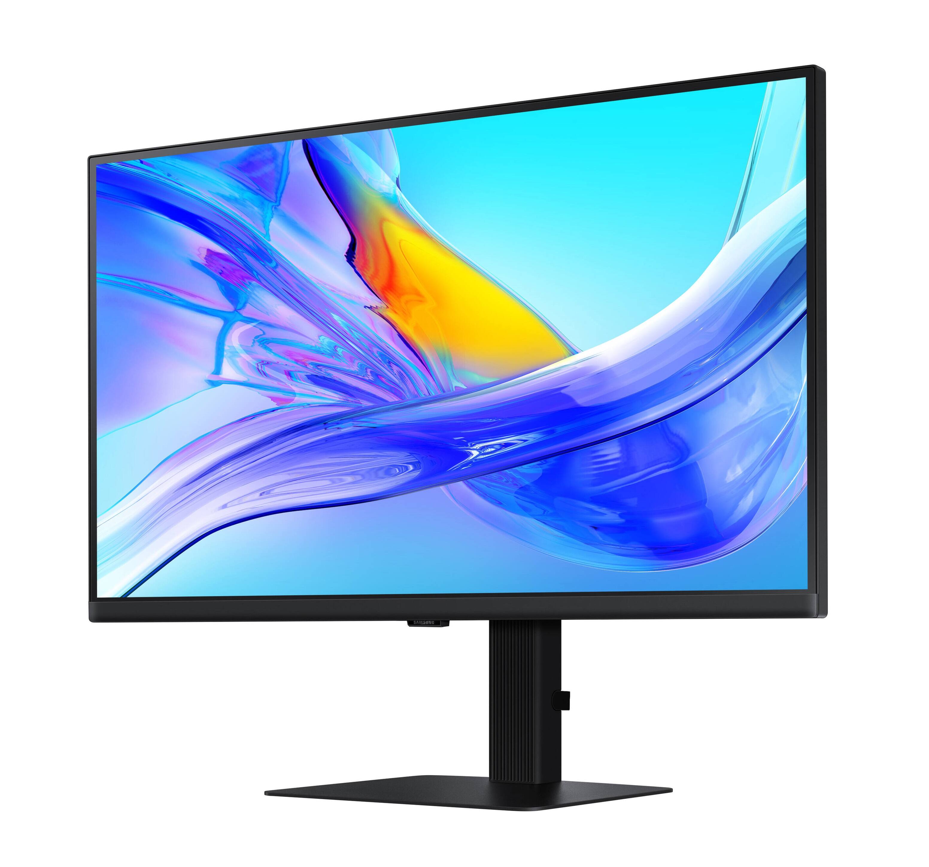 Left. Samsung - Samsung ViewFinity 32" S8 (S80UD) 4K UHD HDR10 High Resolution Monitor (USB Hub, USB-C, HMDI, DisplayPort) - Black.