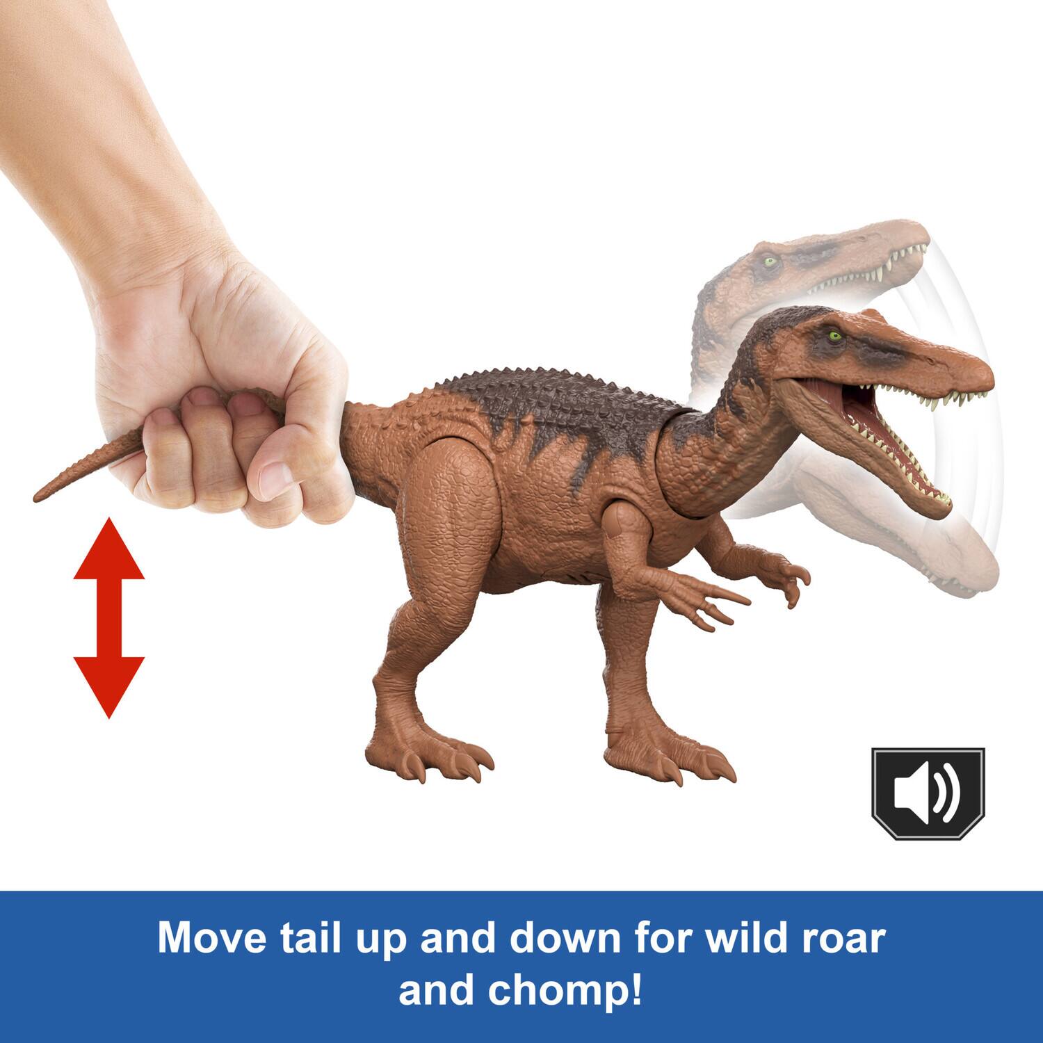 Move tail up and down for wild roar and chomp!