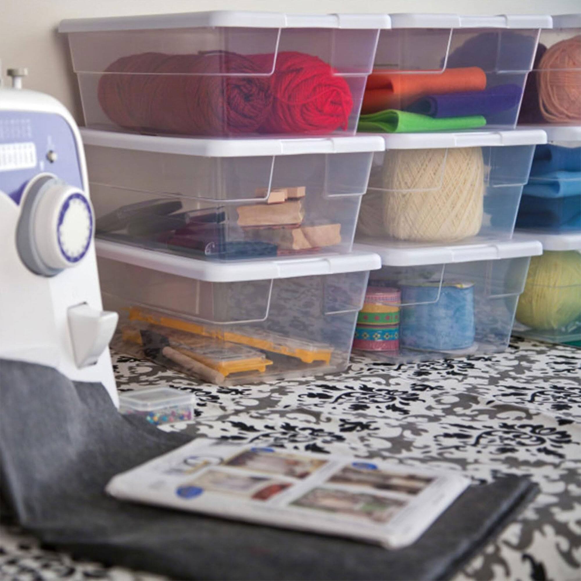 Alt View 7. Sterilite - Sterilite 6 Qt Storage Box, Stackable Plastic Container, Home Organizer, 24 Pack - White.