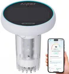 Aiper - HydroComm: 24/7 Water Quality Monitor for Pools, Tracks TDS, EC, pH, Temp & ORP, Solar-Powered - Gray - Front_Zoom