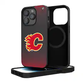 Keyscaper - NHL - Calgary Flames Linen Logo iPhone Magnetic Bump Case - 15 - Black
