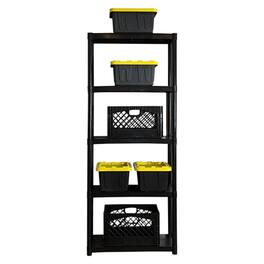 Juggernaut Storage - 70" Plastic 5 Tier Garage/Shed Utility Shelving Rack - Black